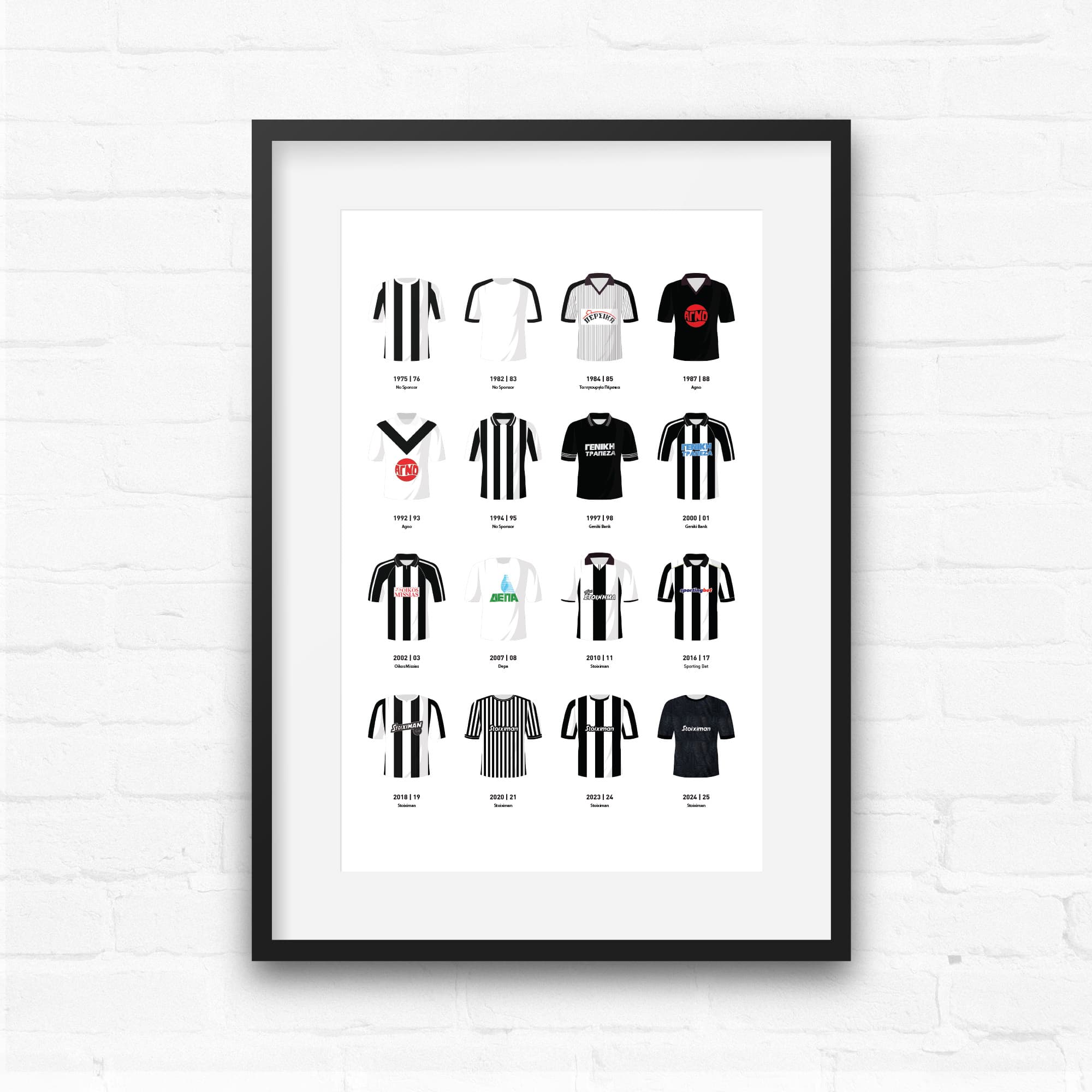 PAOK Classic Kits Football Team Print