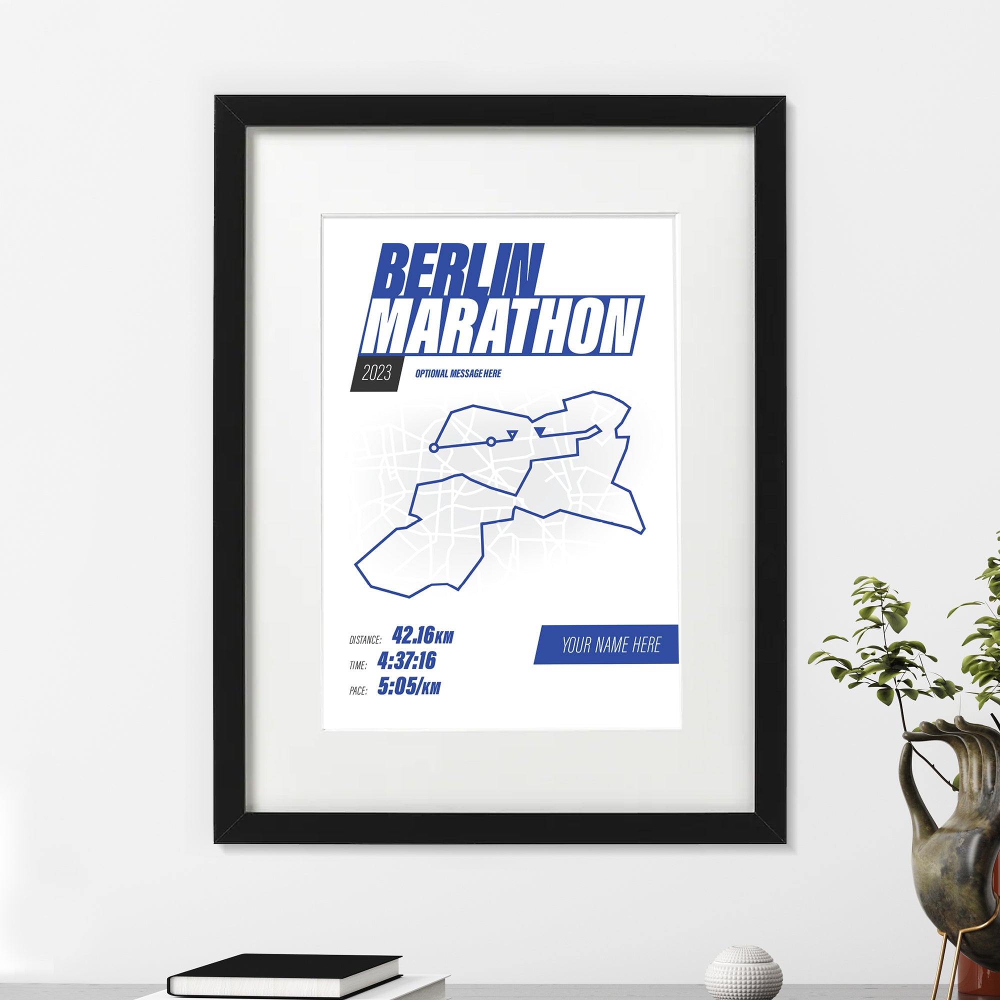 PERSONALISED 'Amazing Pace' Berlin Marathon Finishers Print Good Team On Paper