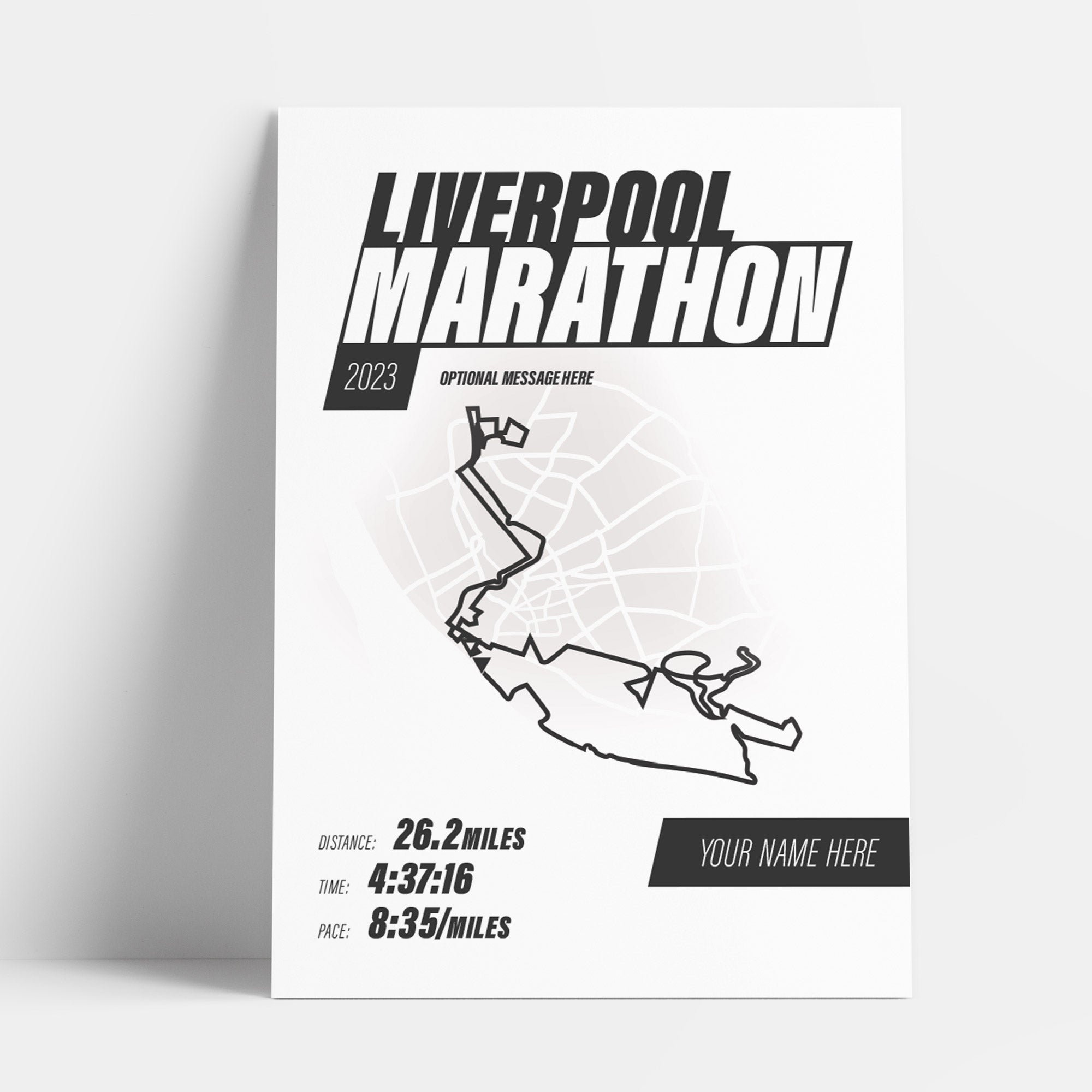 PERSONALISED 'Amazing Pace' Liverpool Marathon Finishers Print Good Team On Paper
