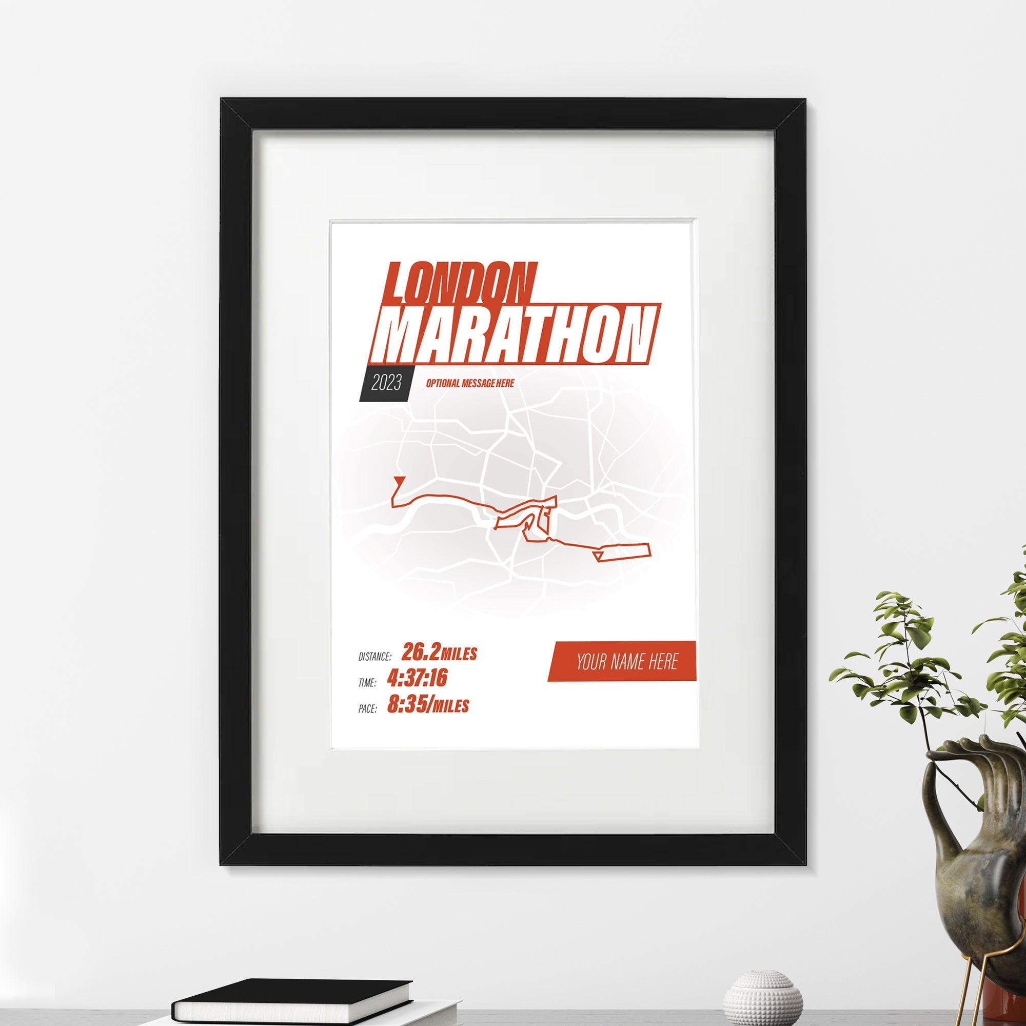 PERSONALISED 'Amazing Pace' London Marathon Finishers Print Good Team On Paper