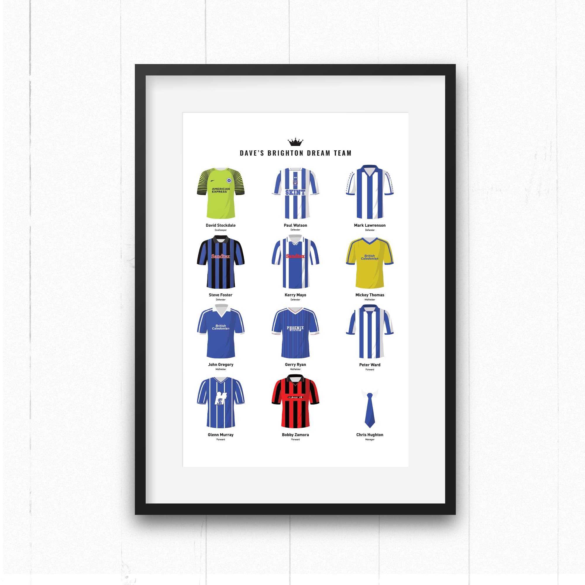 PERSONALISED Brighton Dream Team Football Print Good Team On Paper