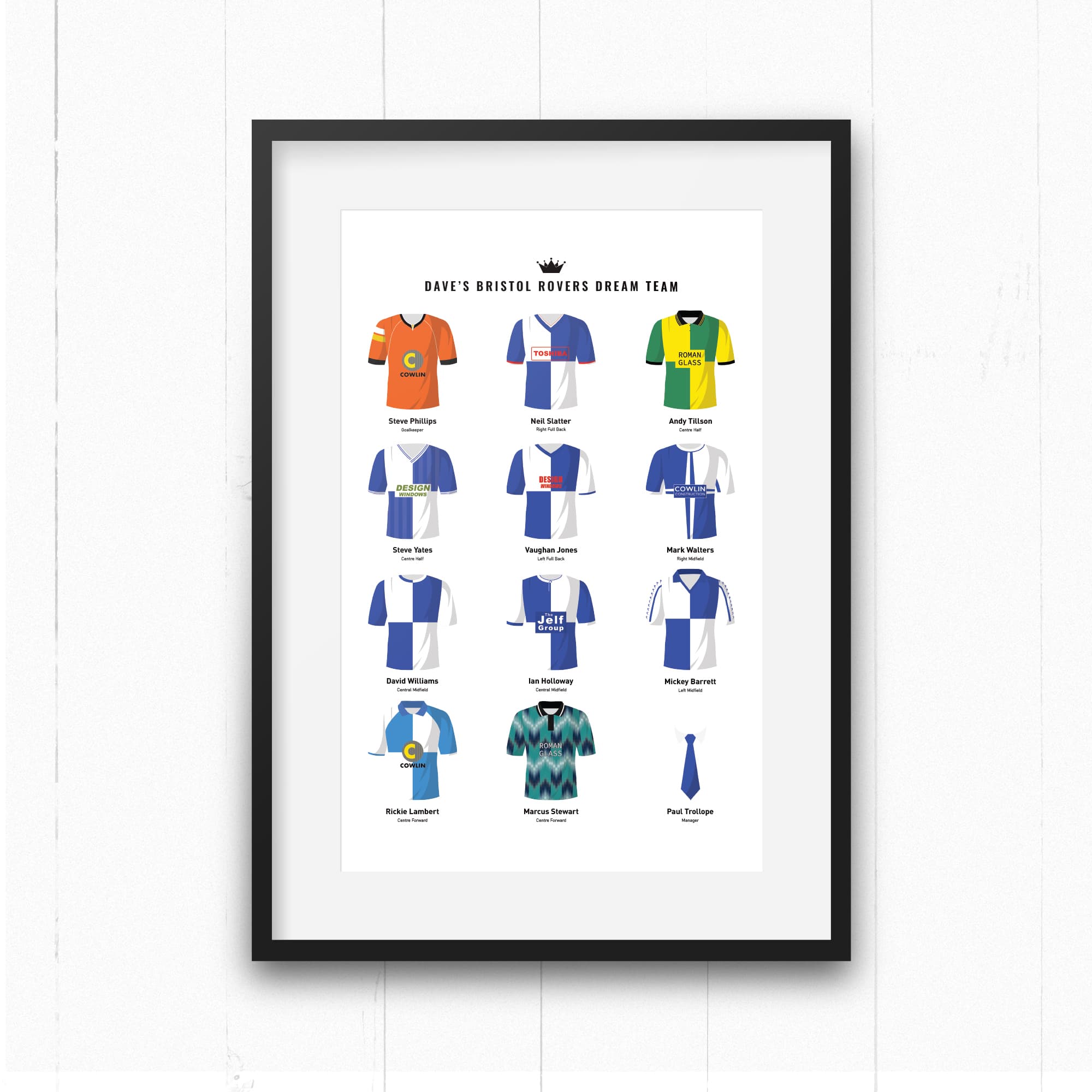 PERSONALISED Bristol Rovers Dream Team Football Print Good Team On Paper