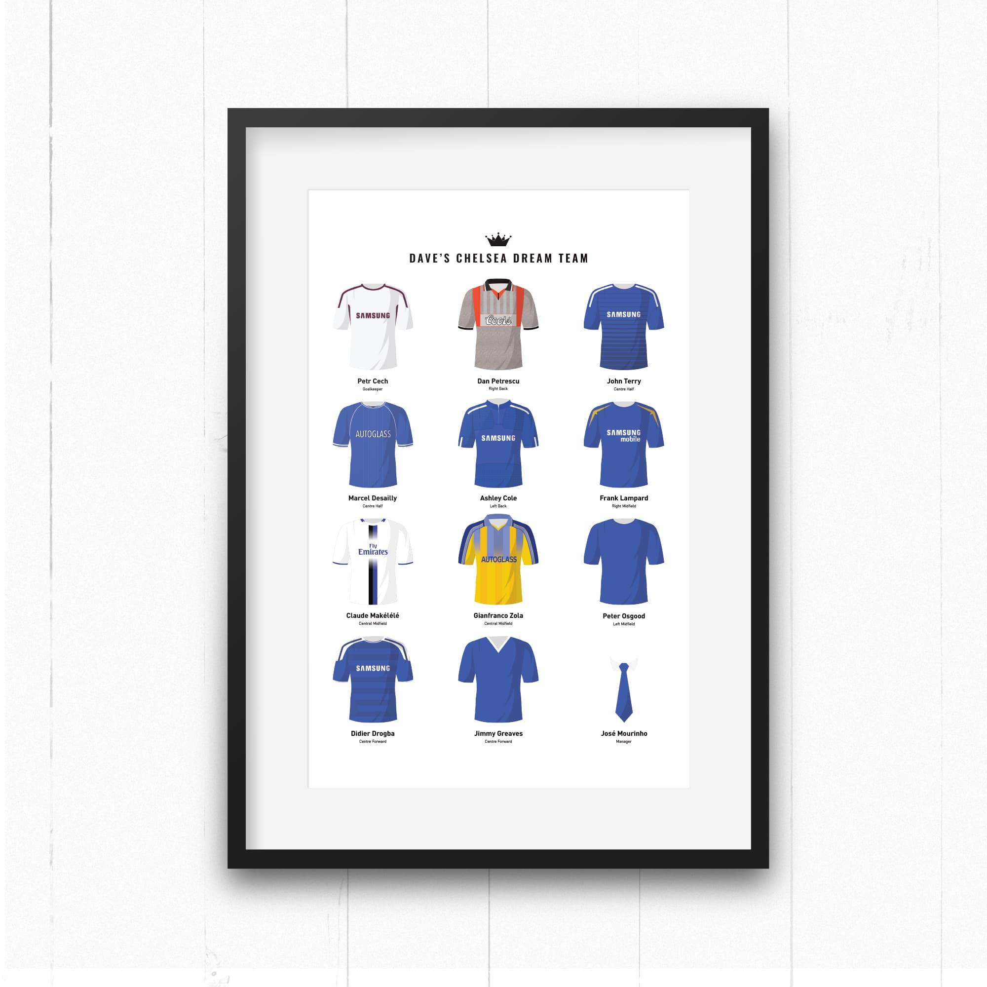 PERSONALISED Chelsea Dream Team Football Print Good Team On Paper