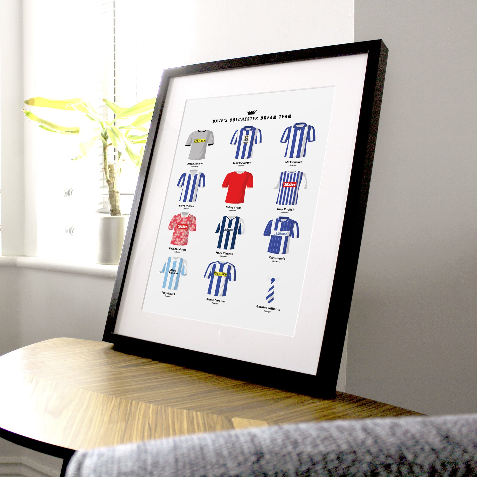 PERSONALISED Colchester Dream Team Football Print Good Team On Paper