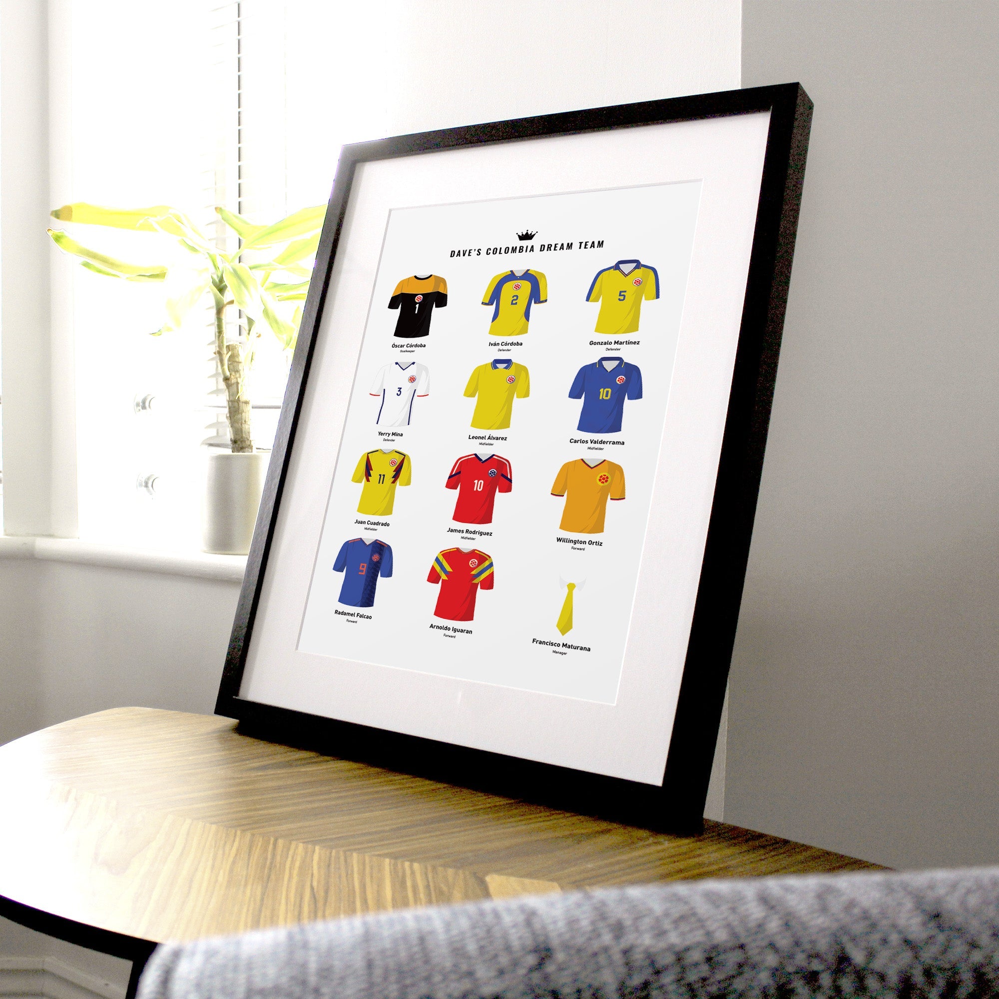 PERSONALISED Colombia Dream Team Football Print Good Team On Paper