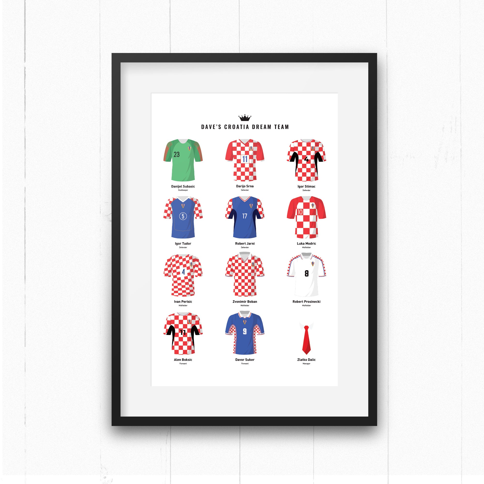 PERSONALISED Croatia Dream Team Football Print Good Team On Paper