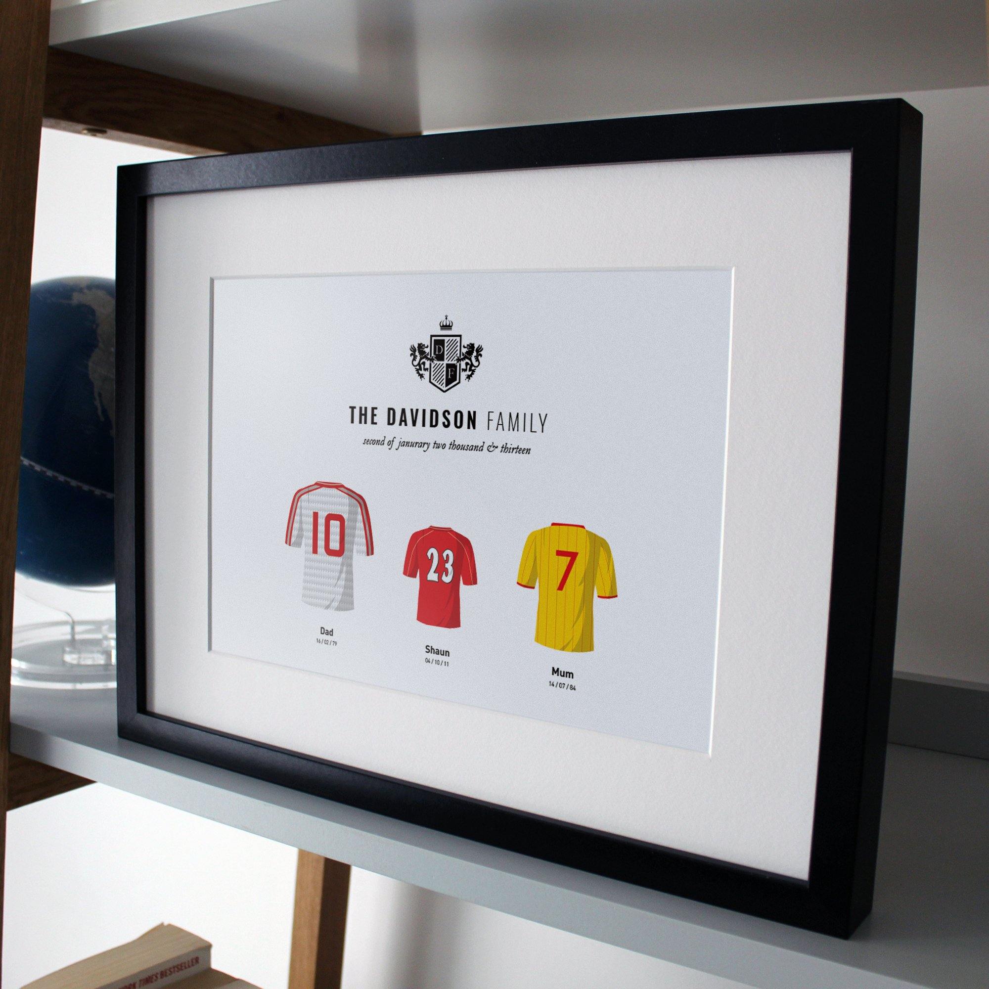 PERSONALISED Family Sports Team Framed Print Good Team On Paper