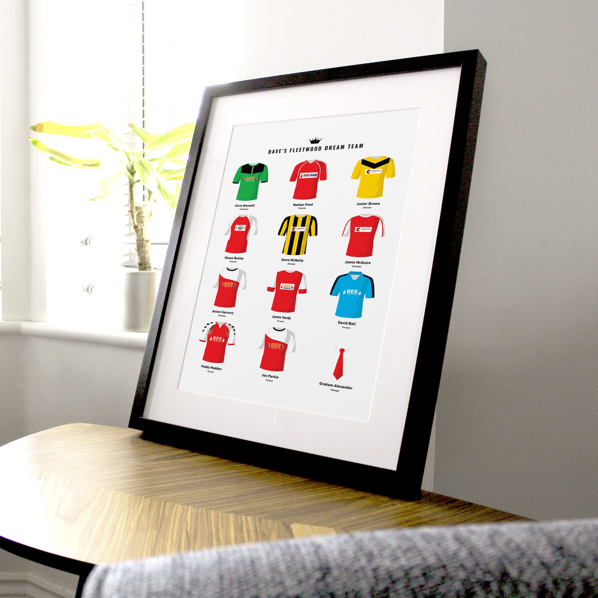 PERSONALISED Fleetwood Dream Team Football Print Good Team On Paper