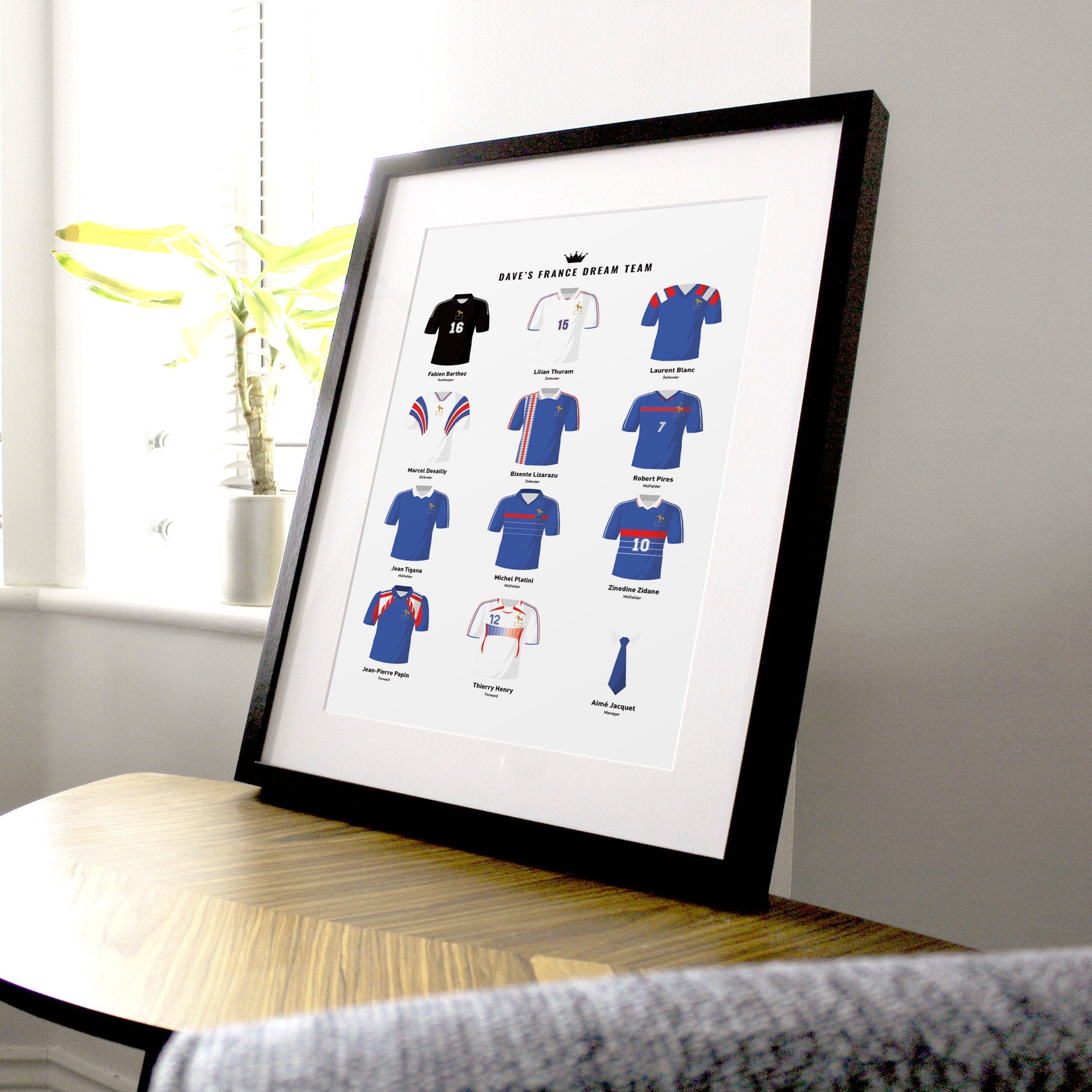 PERSONALISED France Dream Team Football Print Good Team On Paper