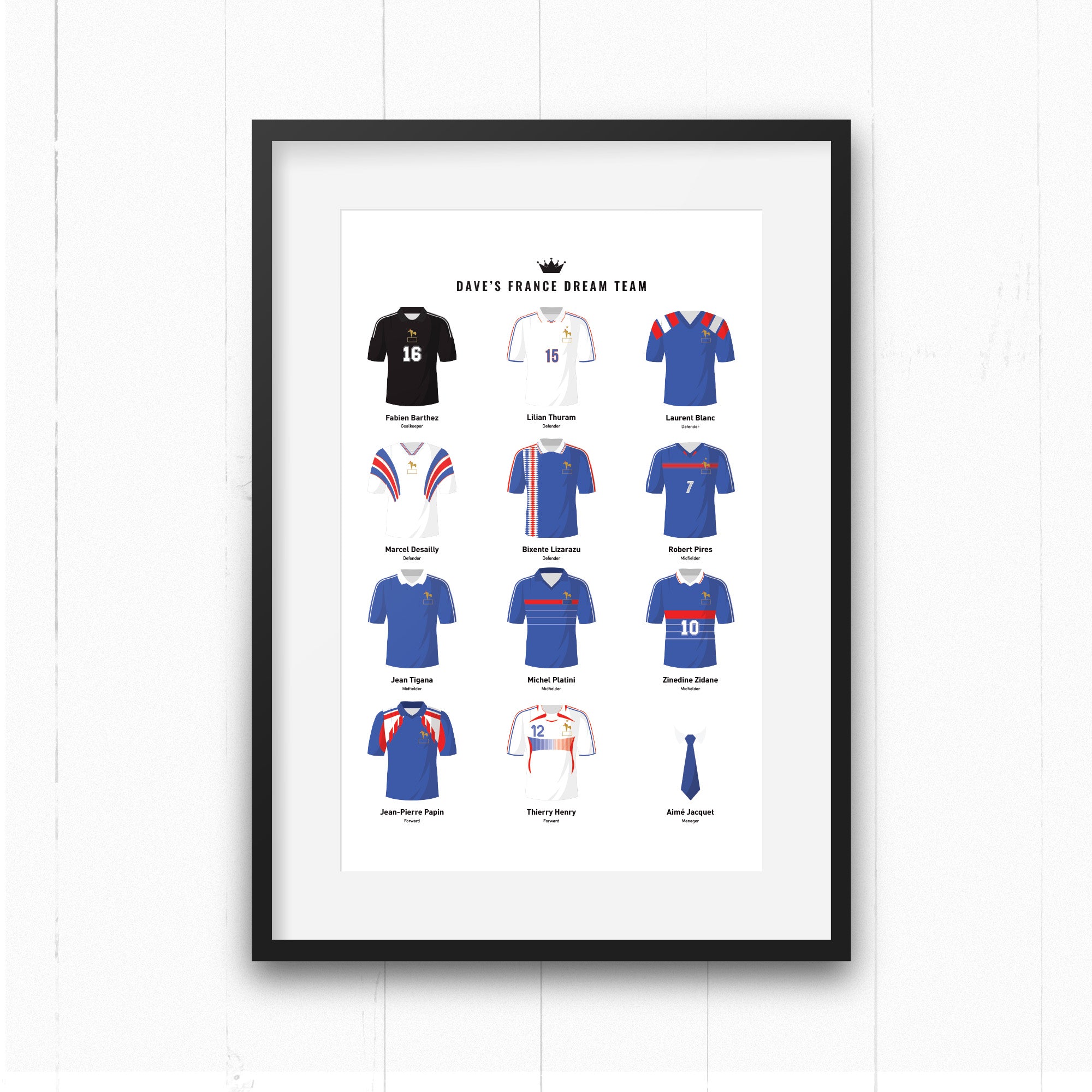 PERSONALISED France Dream Team Football Print Good Team On Paper