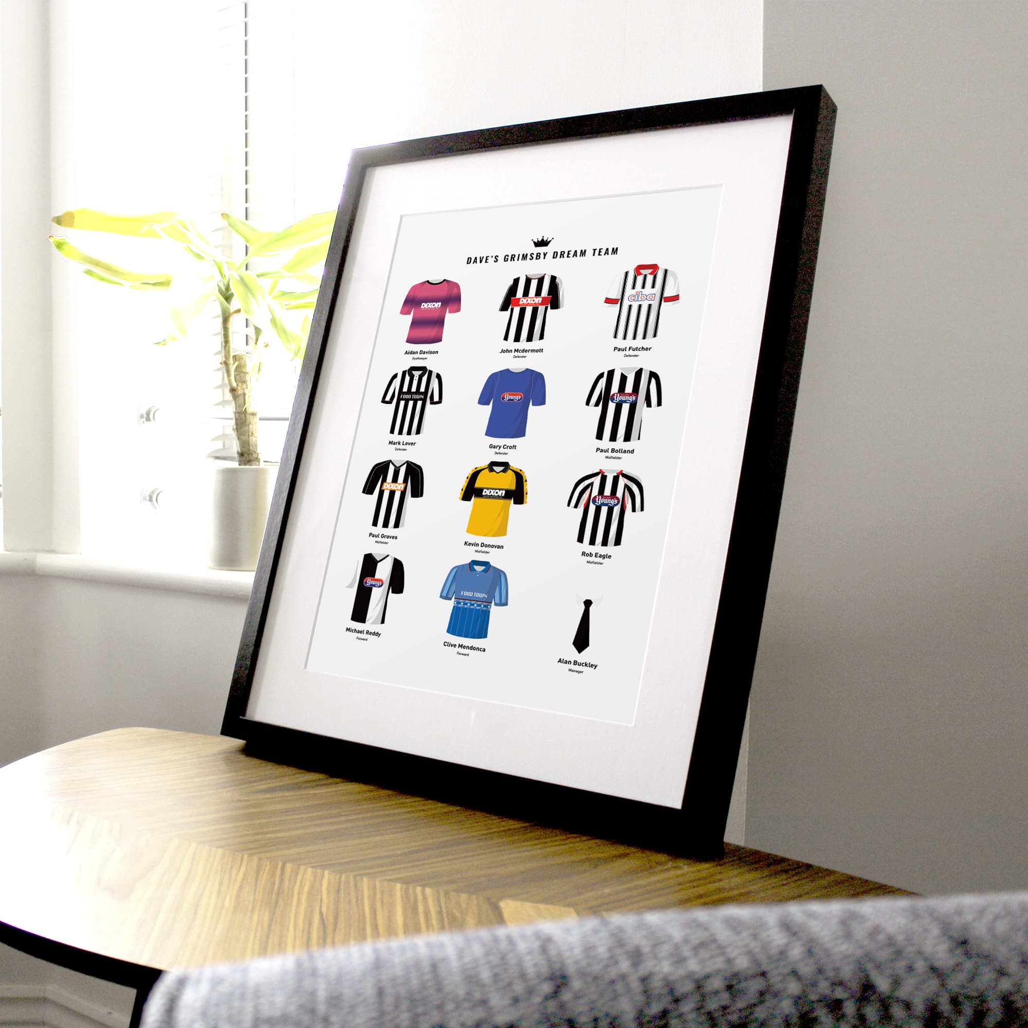 PERSONALISED Grimsby Dream Team Football Print Good Team On Paper