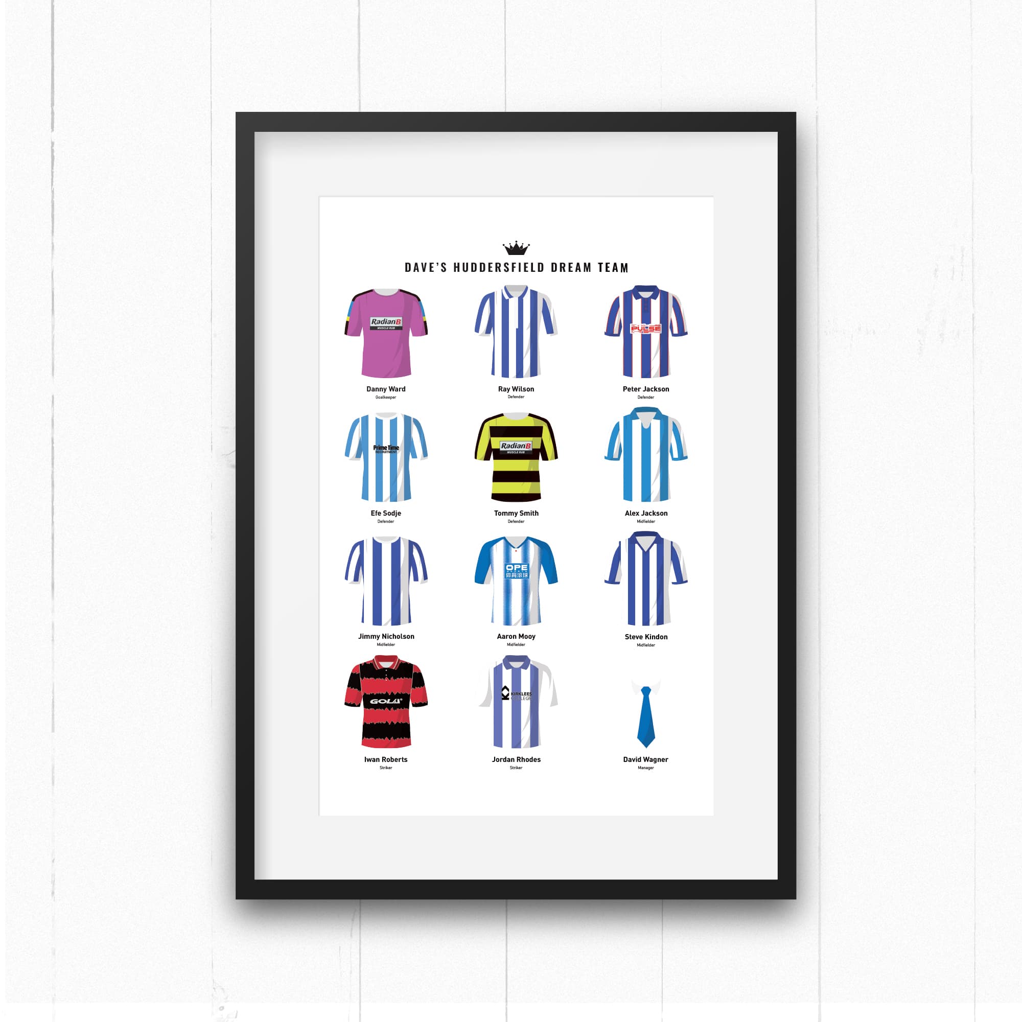 PERSONALISED Huddersfield Dream Team Football Print Good Team On Paper