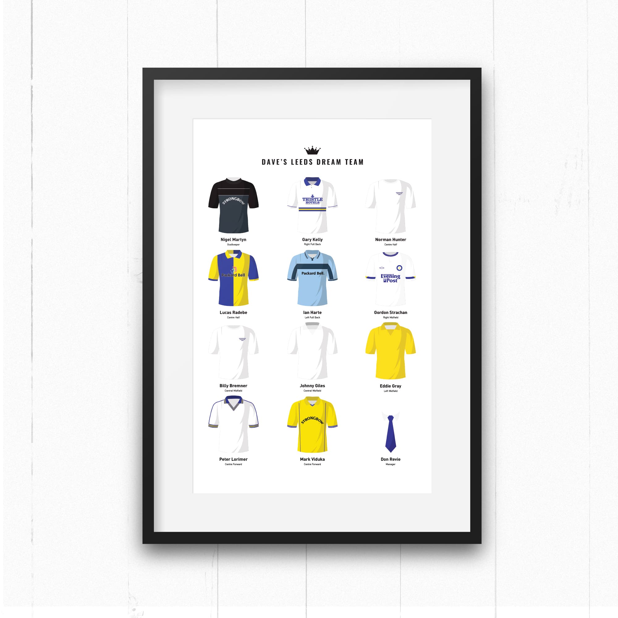 PERSONALISED Leeds Dream Team Football Print Good Team On Paper