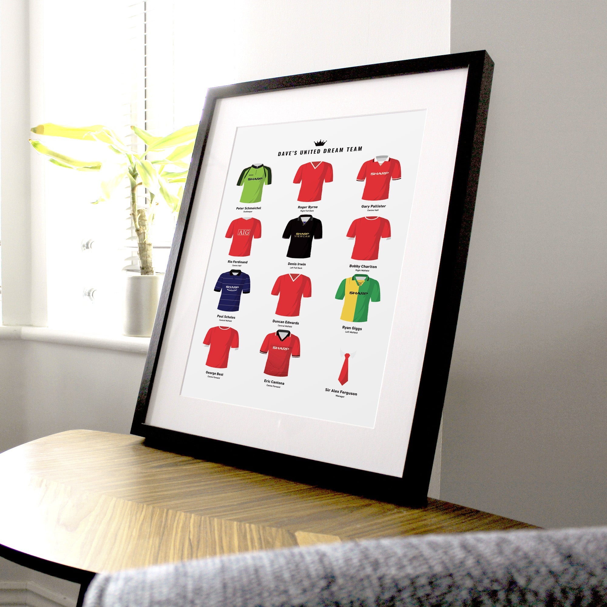 PERSONALISED Manchester Utd Dream Team Football Print Good Team On Paper