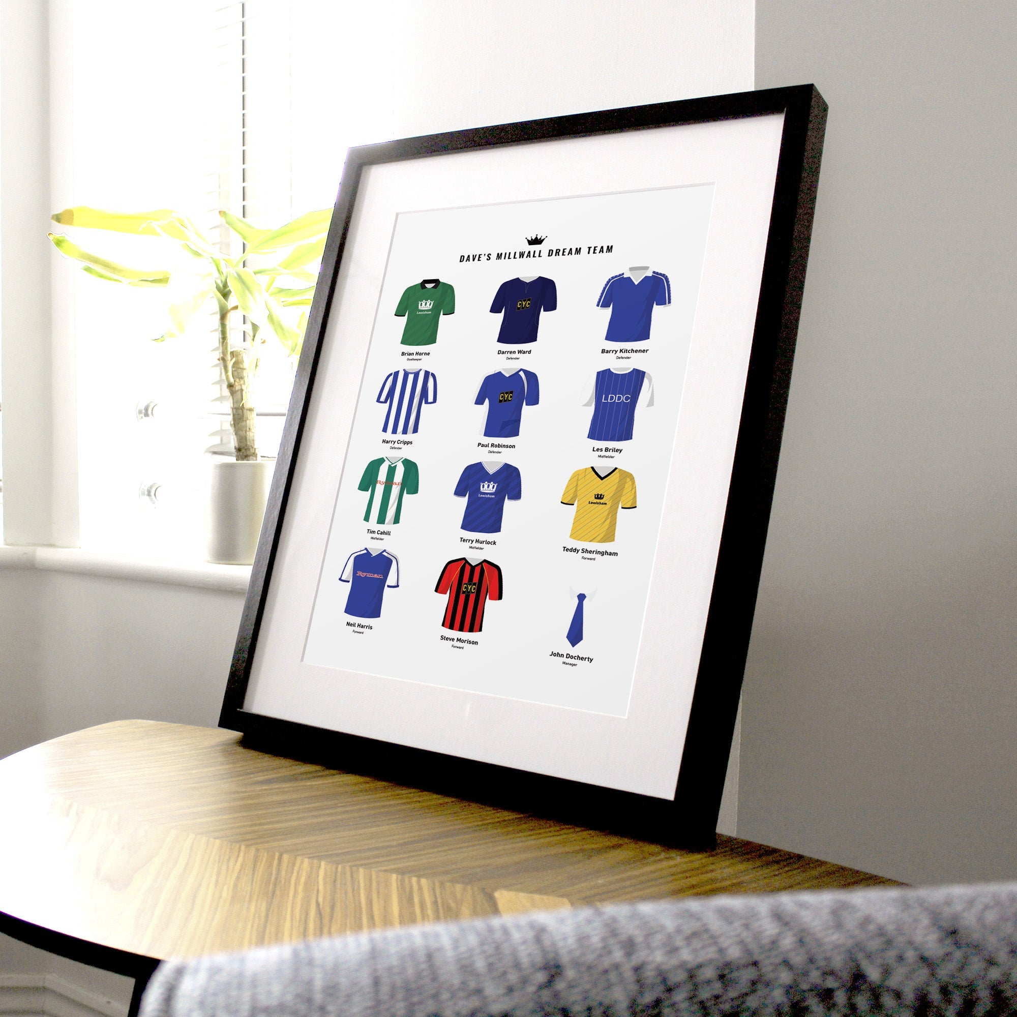 PERSONALISED Millwall Dream Team Football Print Good Team On Paper
