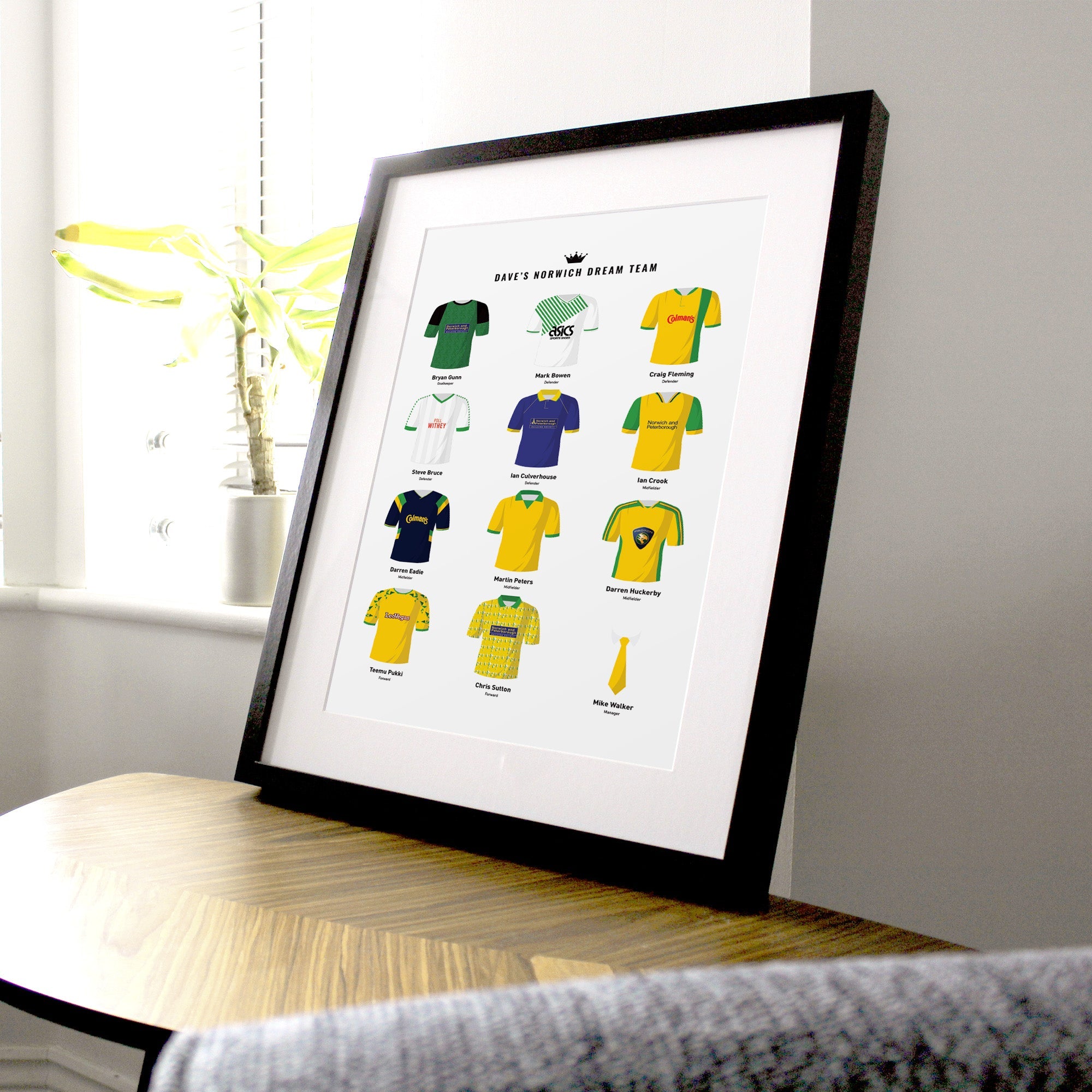 PERSONALISED Norwich Dream Team Football Print Good Team On Paper