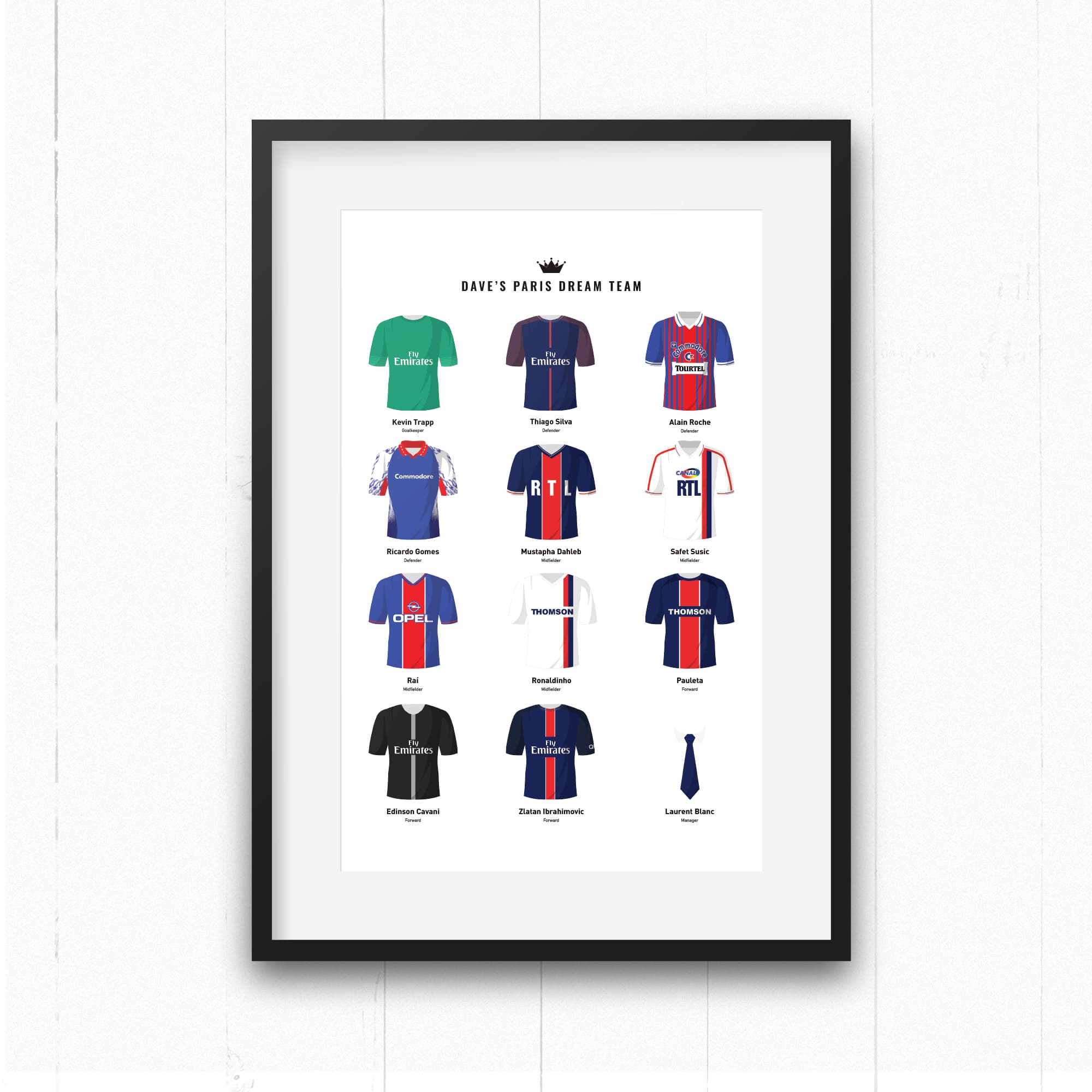 PERSONALISED Paris SG Dream Team Football Print Good Team On Paper