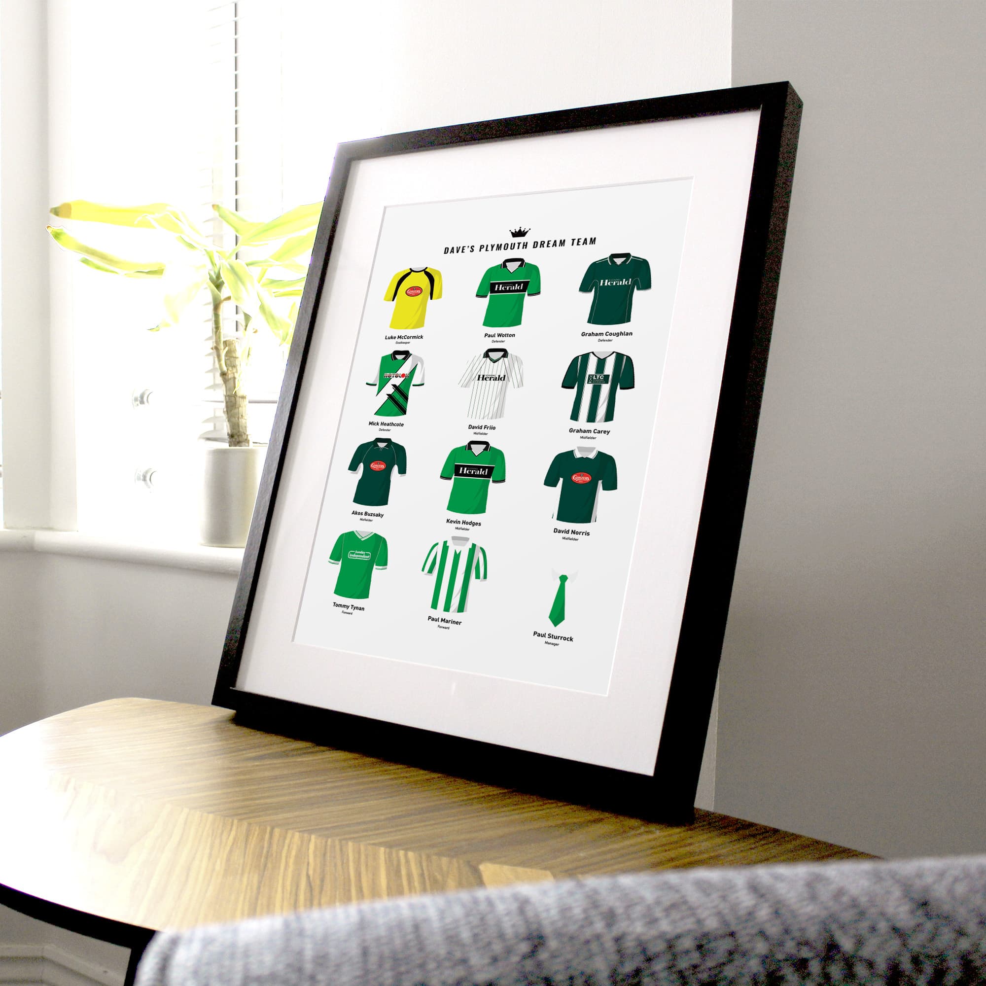PERSONALISED Plymouth Dream Team Football Print Good Team On Paper