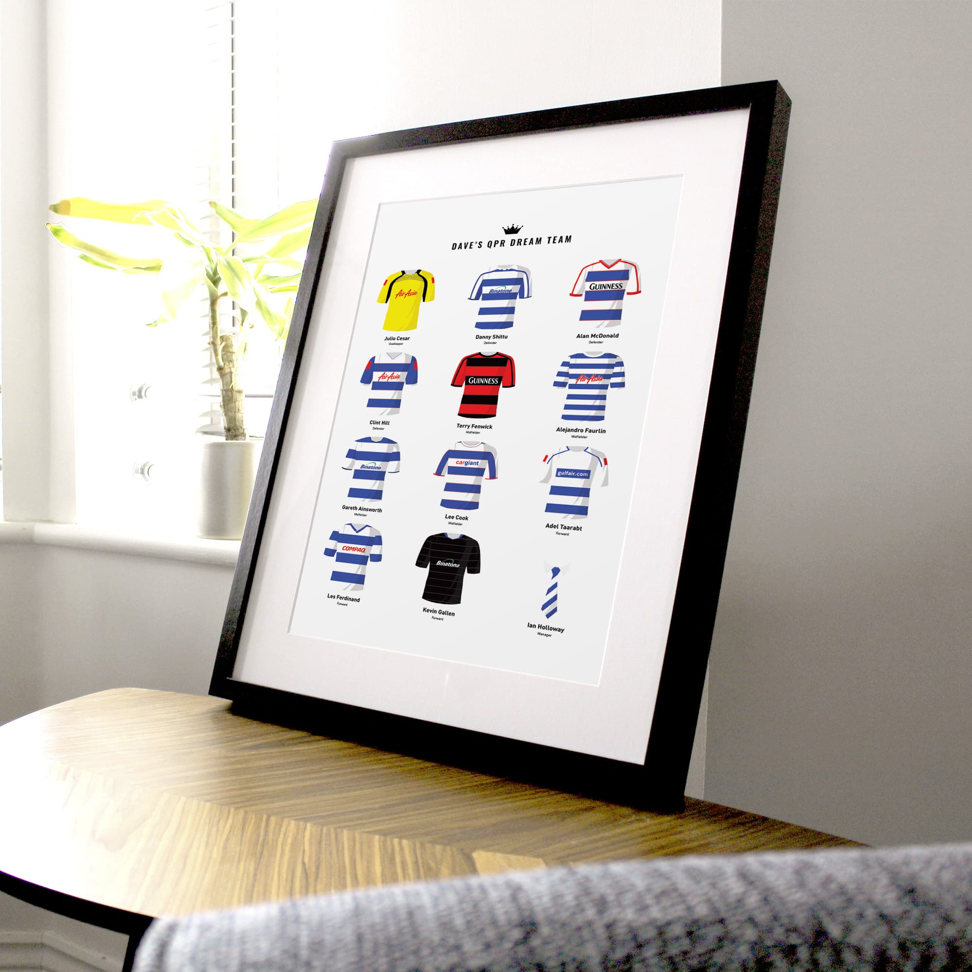 PERSONALISED QPR Dream Team Football Print Good Team On Paper