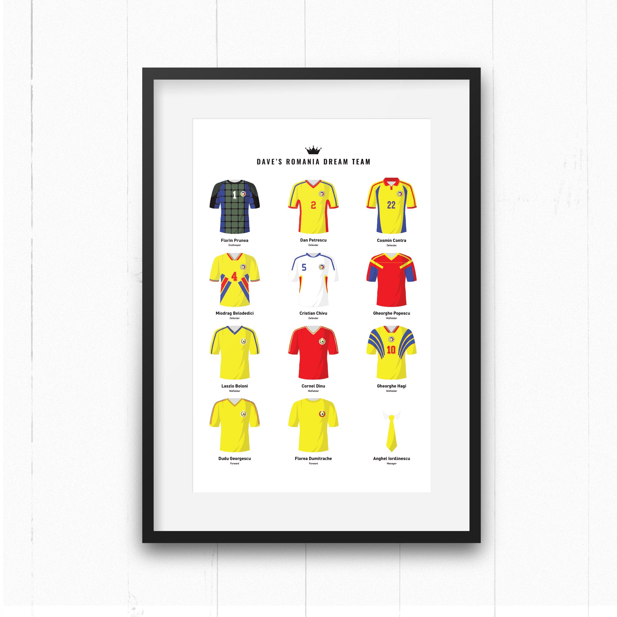 PERSONALISED Romania Dream Team Football Print Good Team On Paper