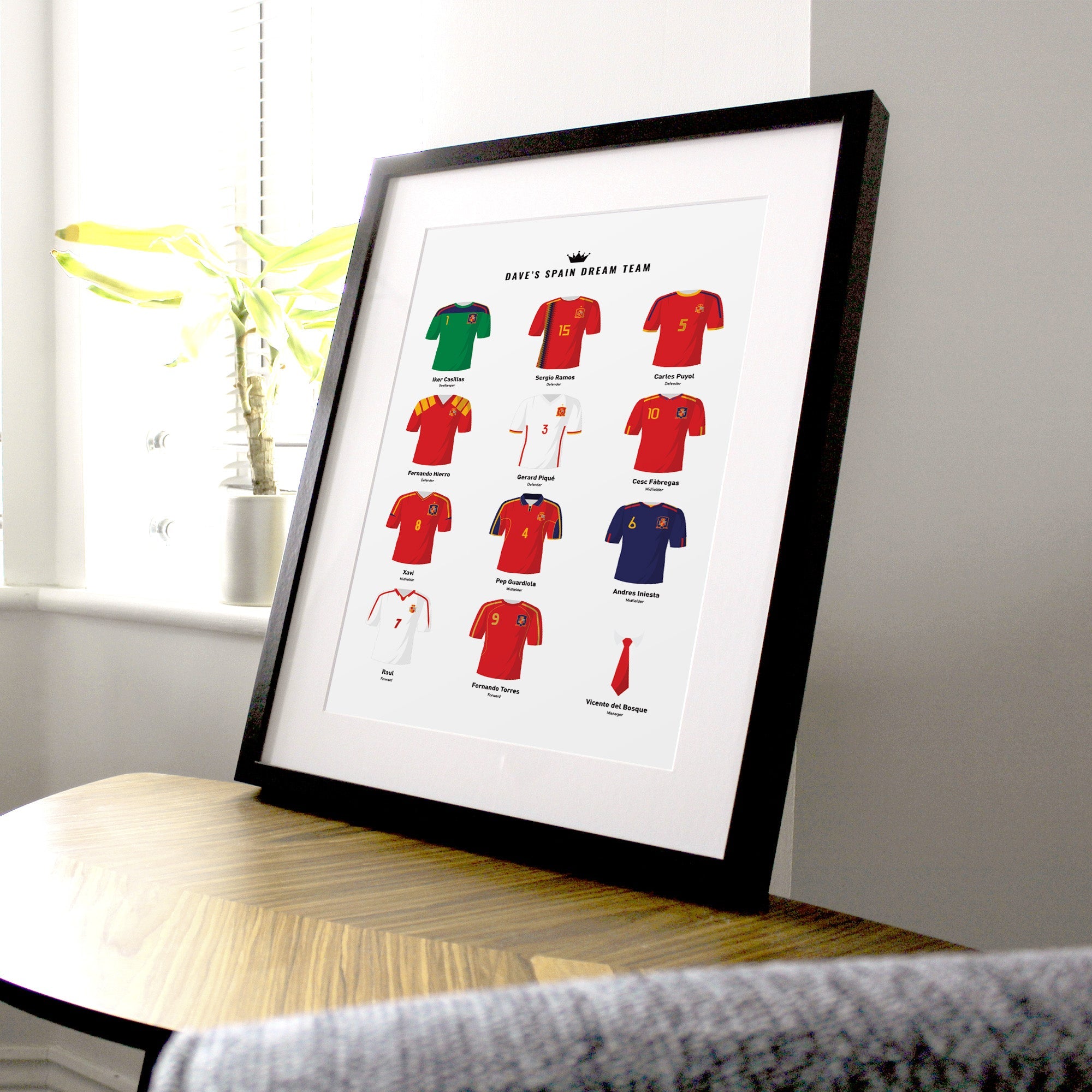 PERSONALISED Spain Dream Team Football Print Good Team On Paper