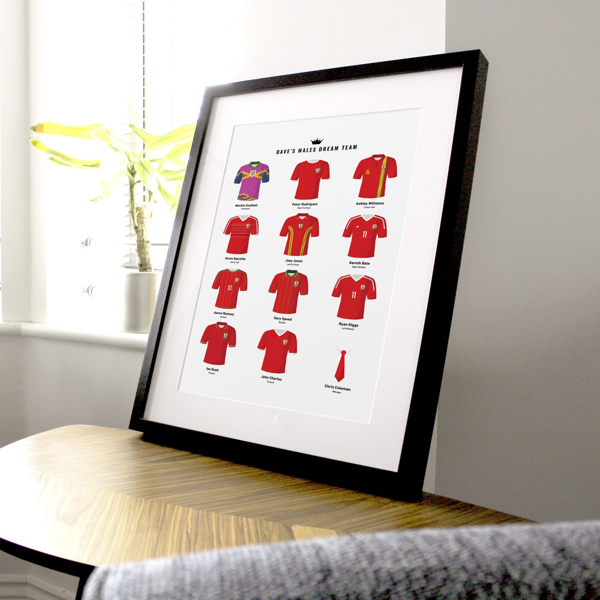 PERSONALISED Wales Dream Team Football Print Good Team On Paper