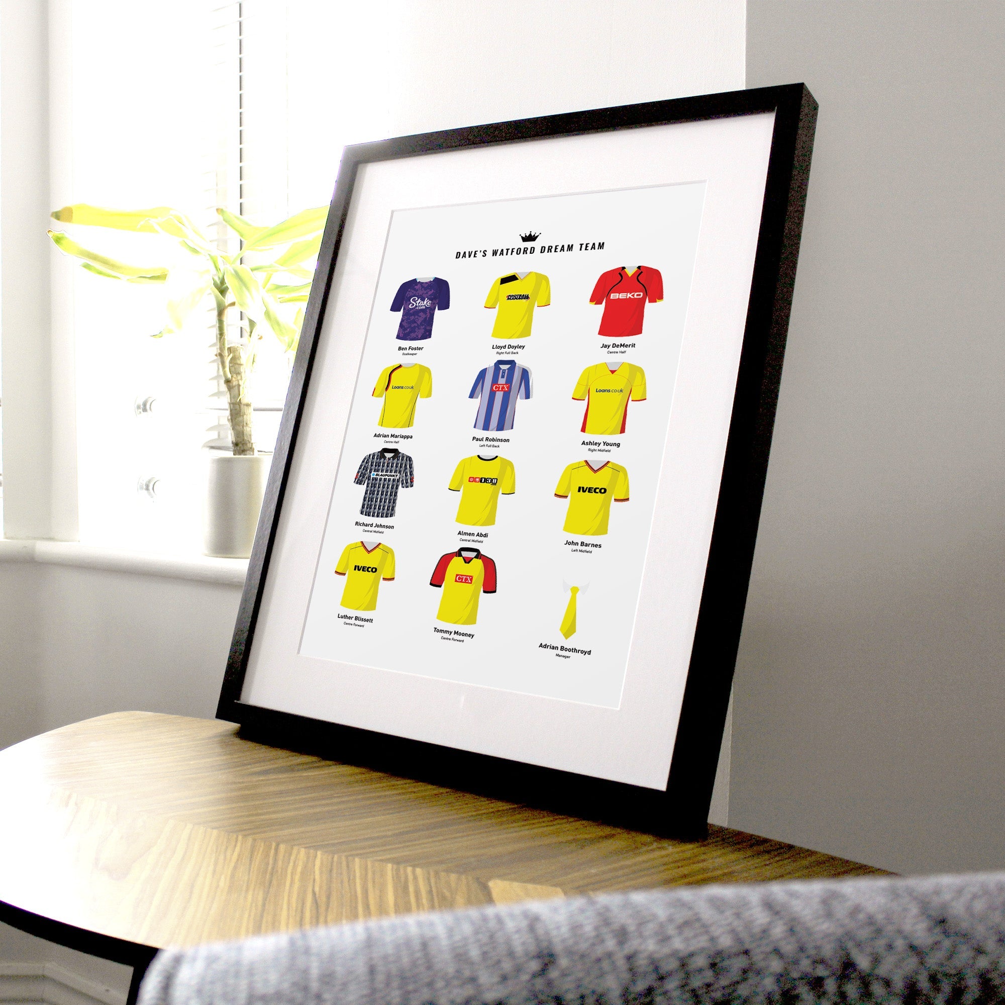 PERSONALISED Watford Dream Team Football Print Good Team On Paper
