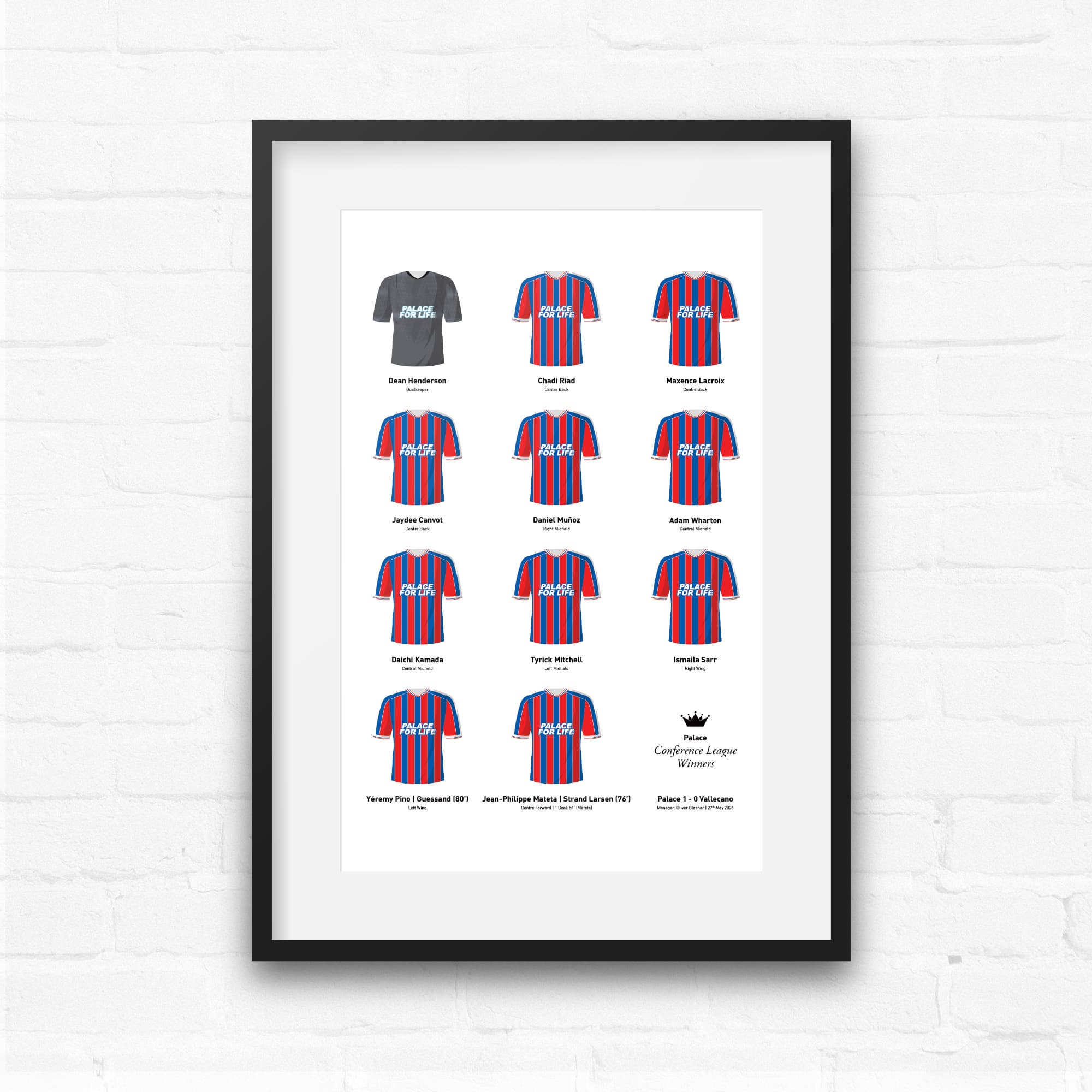 Palace 2026 Conference League Winners Football Team Print