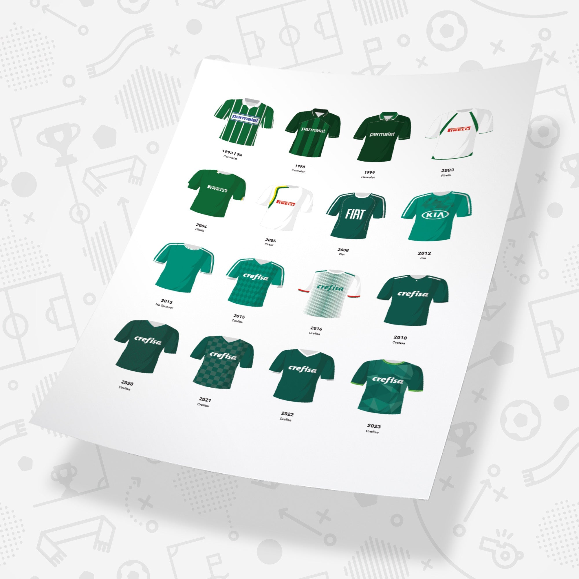 Palmeiras Classic Kits Football Team Print Good Team On Paper