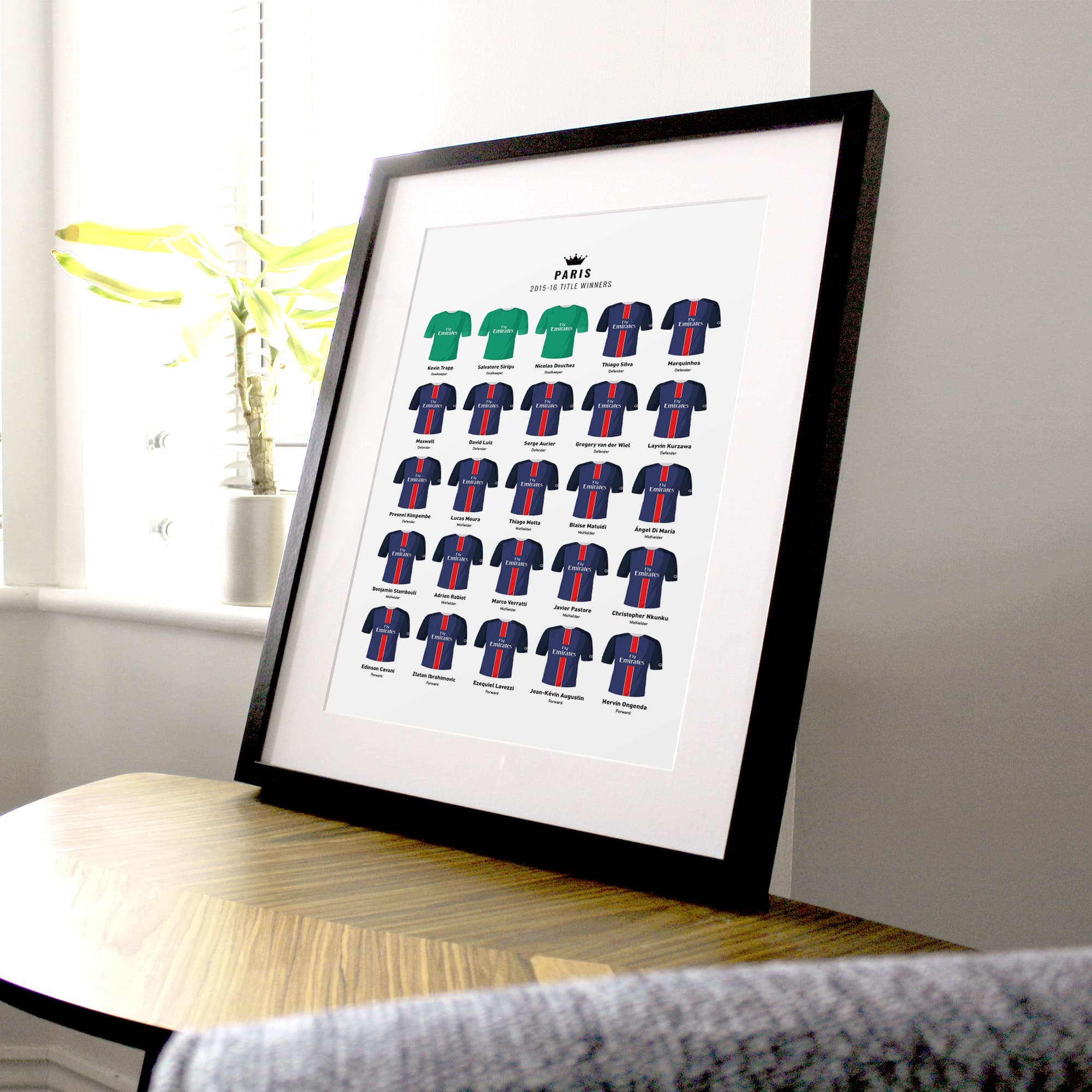 Paris SG 2016 Title Winners Football Team Print Good Team On Paper