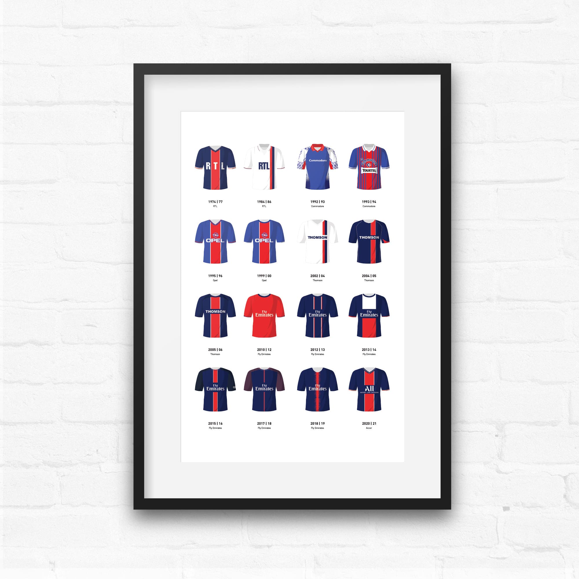 Paris SG Classic Kits Football Team Print Good Team On Paper