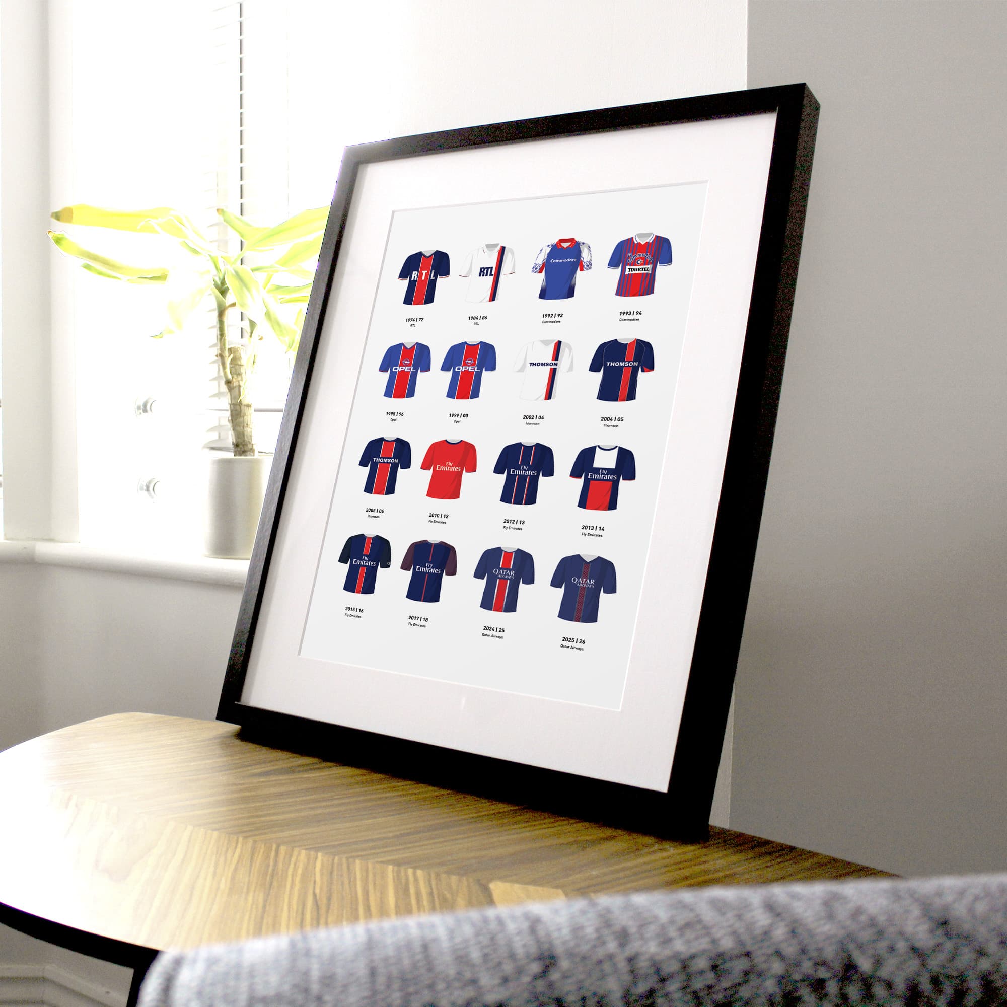 Paris SG Classic Kits Football Team Print