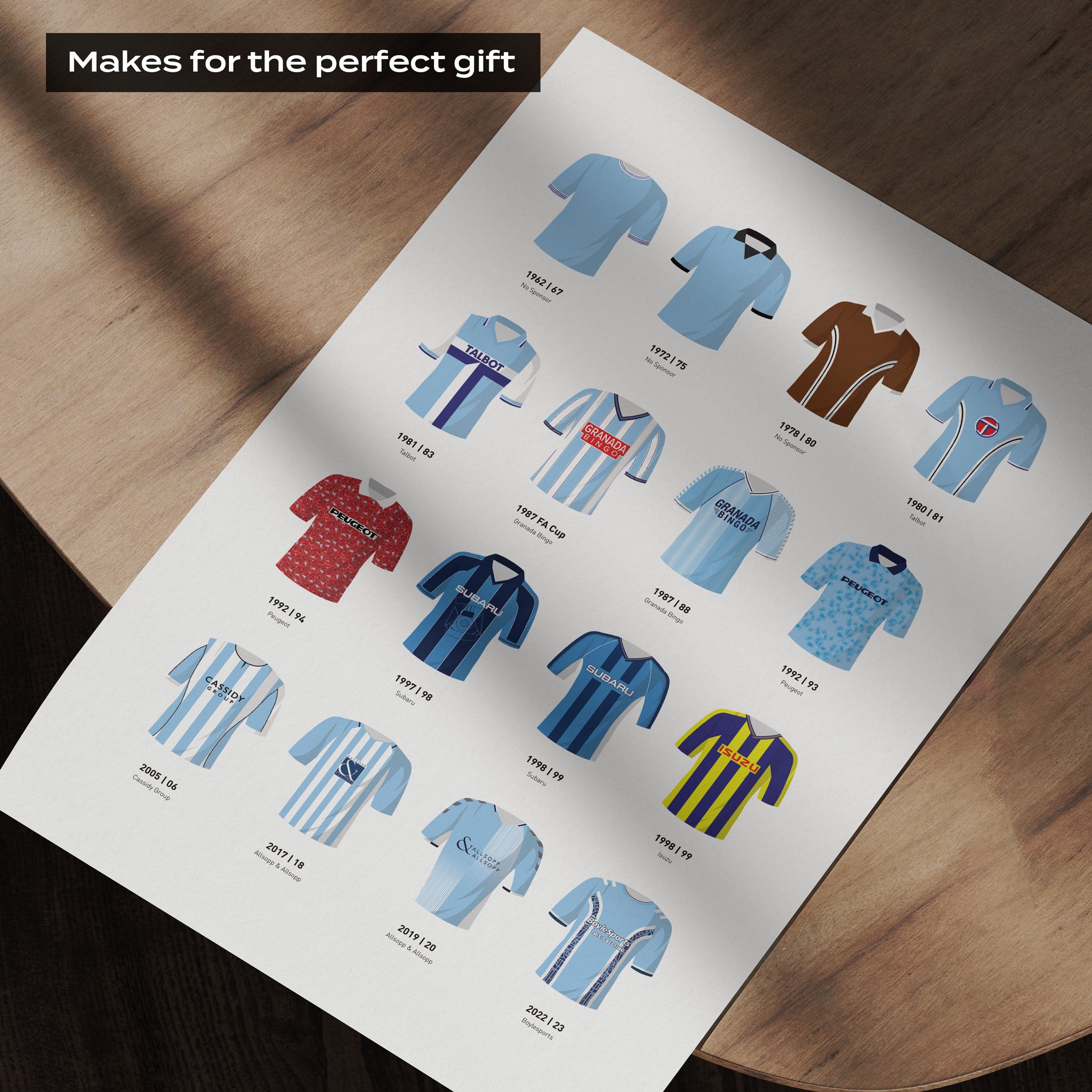 Classic Football Team Kit History Print