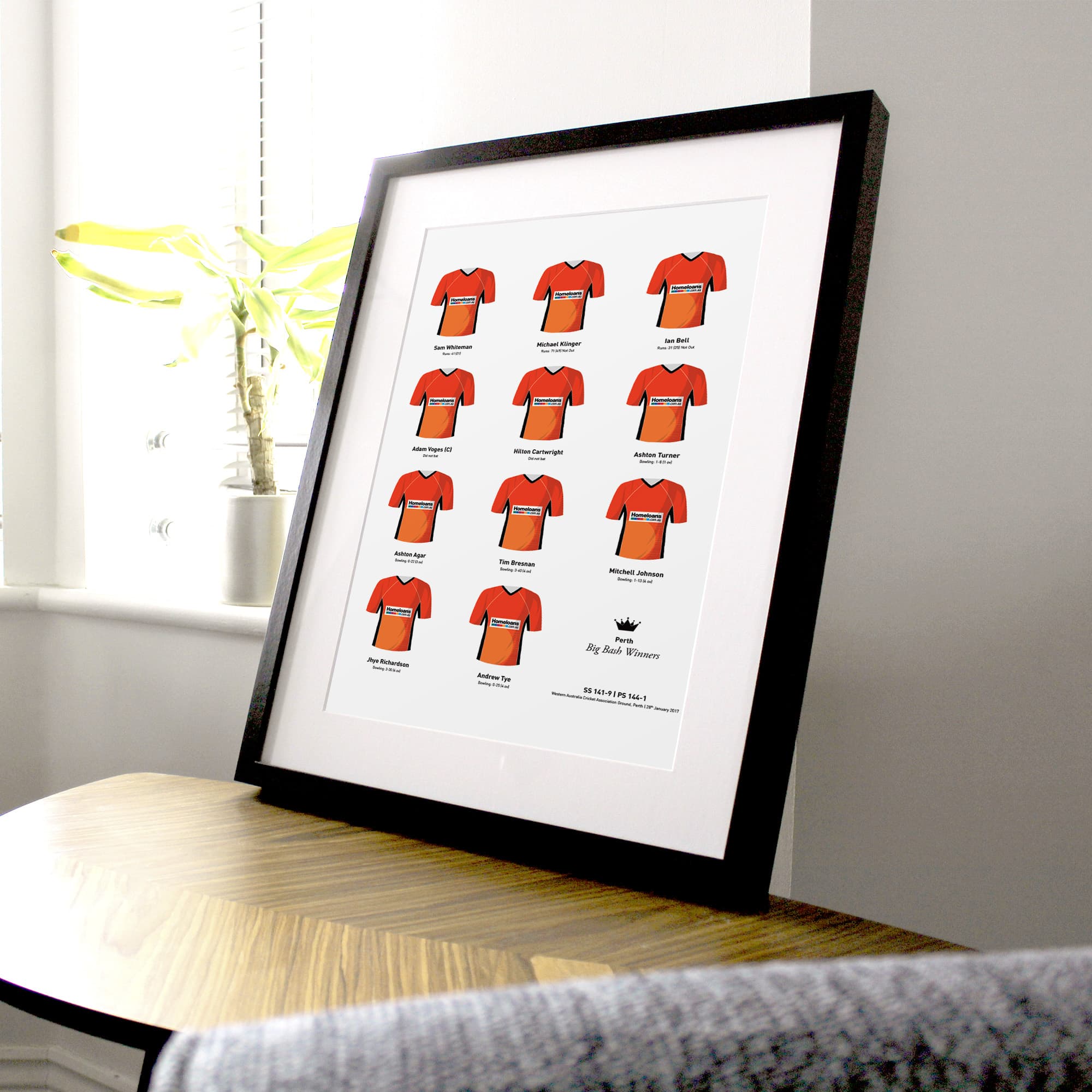 Perth Cricket 2017 Big Bash Winners Team Print