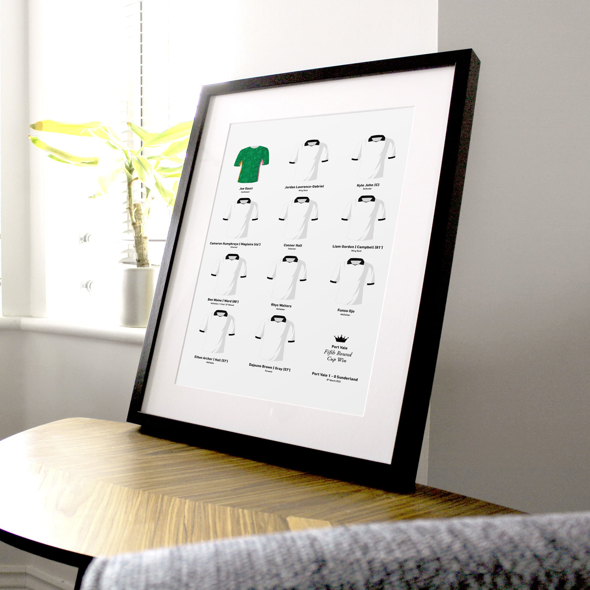 Port Vale 2026 Cup 5th Round Football Team Print