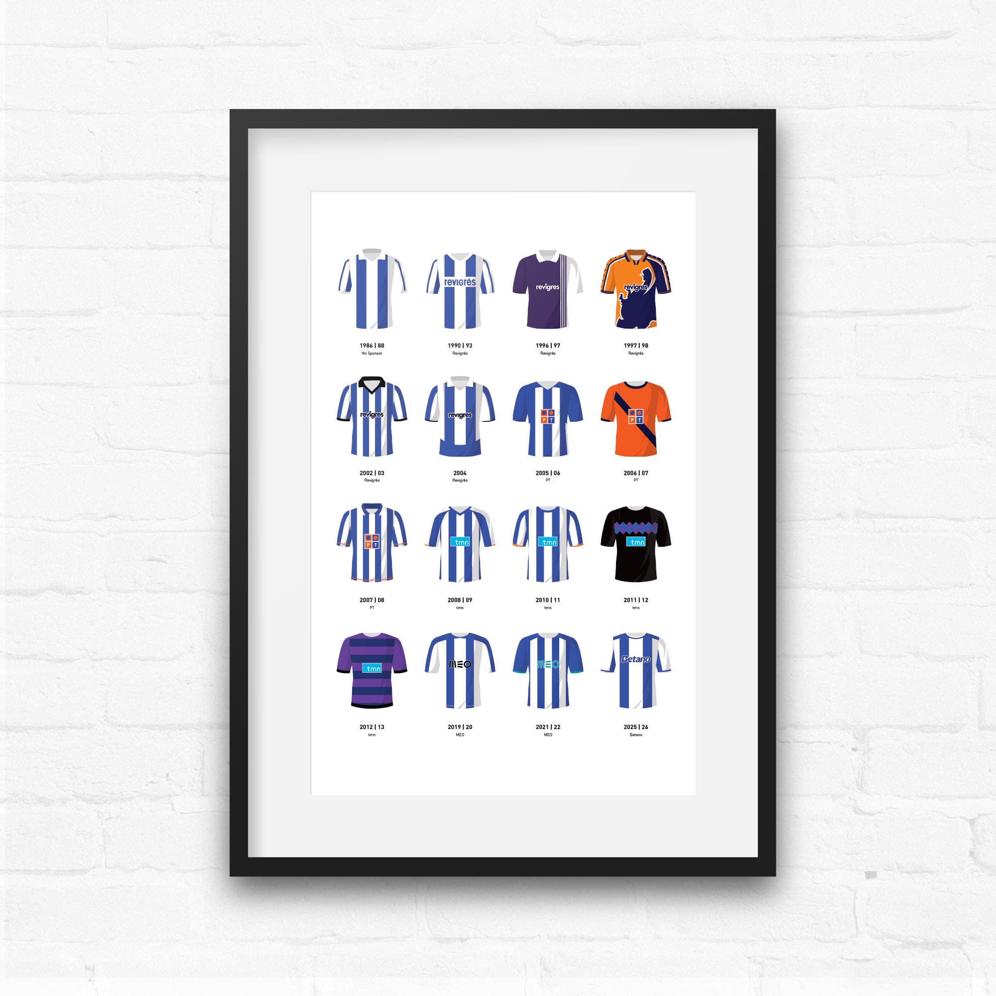 Porto Classic Kits Football Team Print