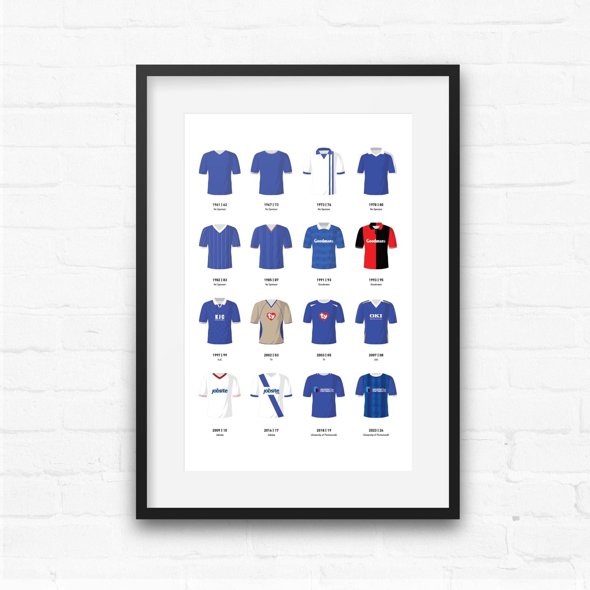 Portsmouth Classic Kits Football Team Print