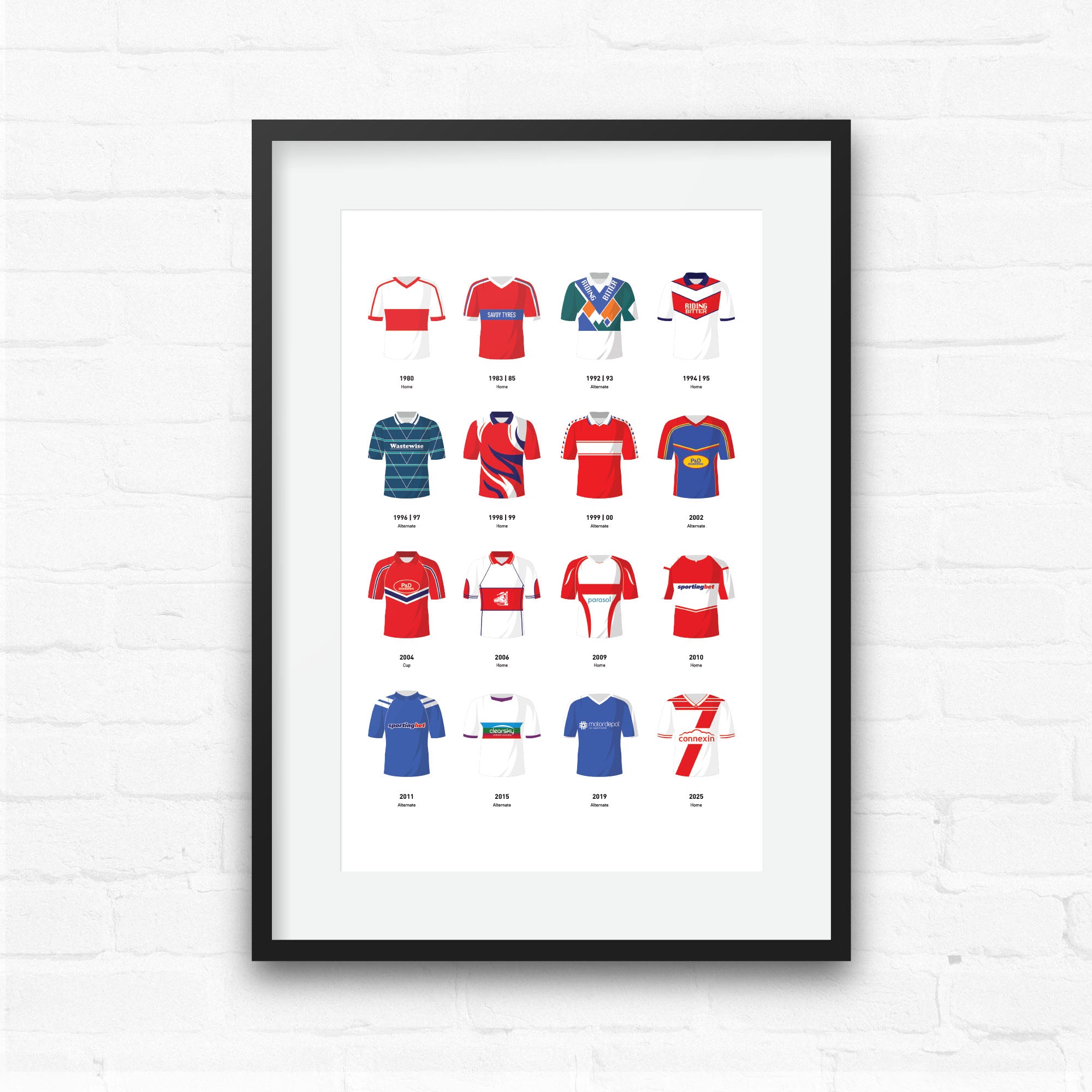 Hull KR Classic Kits Rugby League Team Print