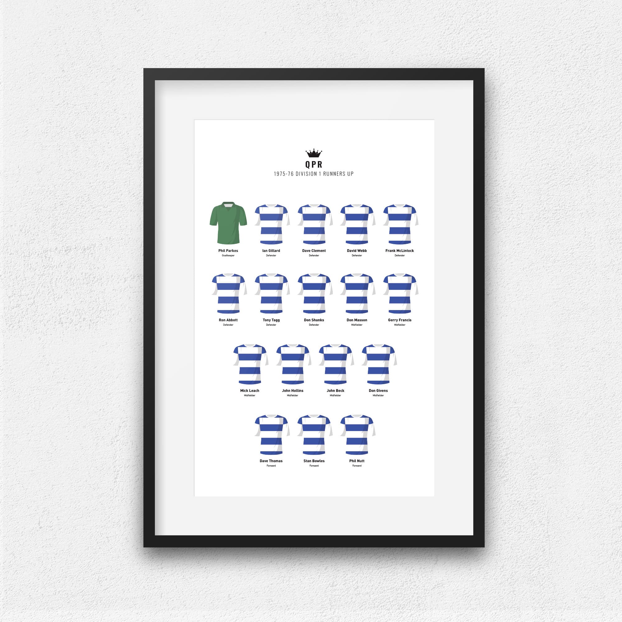 QPR 1976 Division 1 Runners Up Football Team Print Good Team On Paper