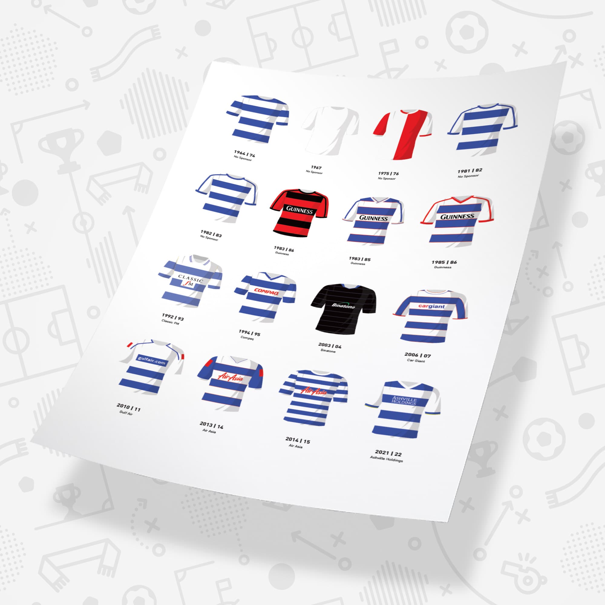 QPR Classic Kits Football Team Print Good Team On Paper