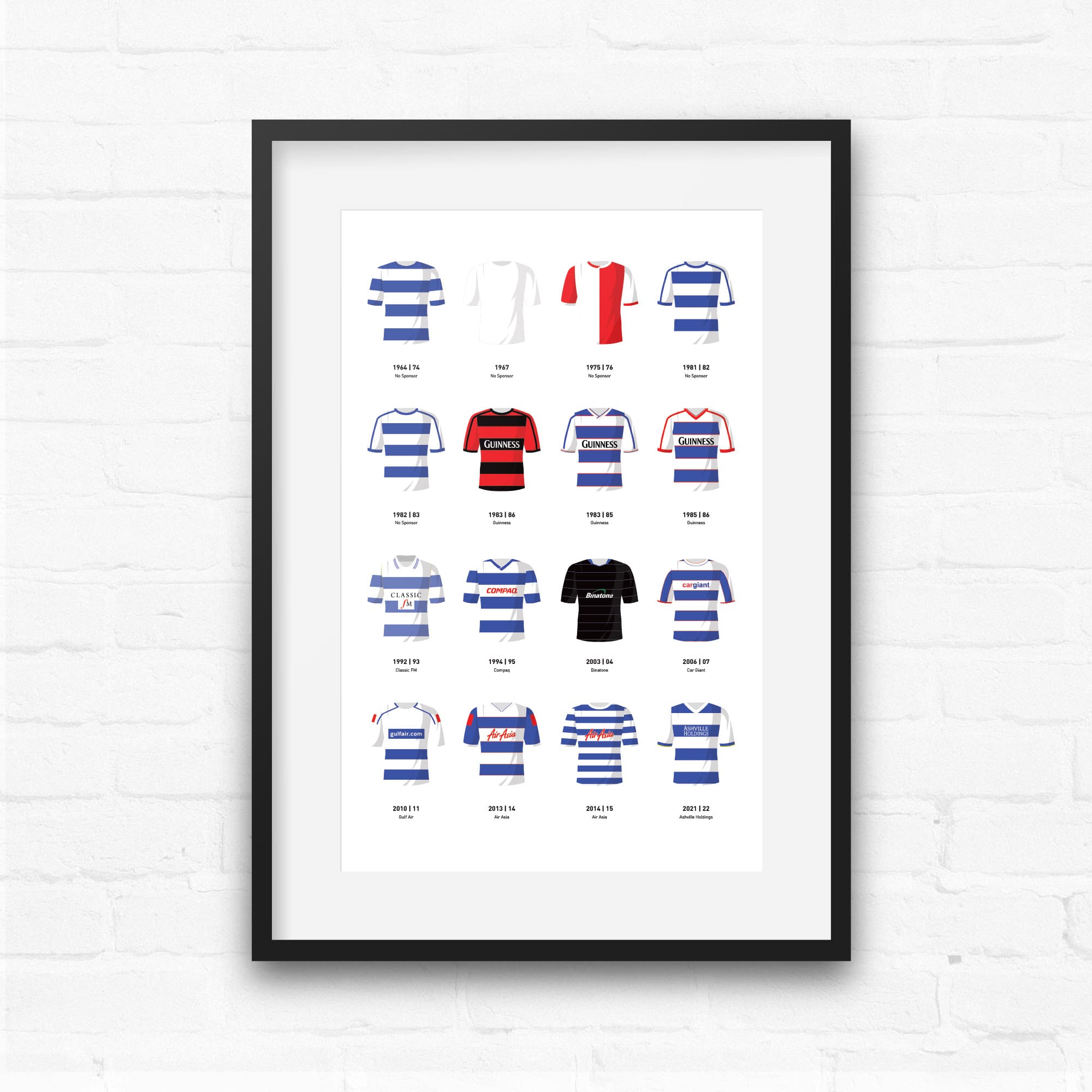 QPR Classic Kits Football Team Print Good Team On Paper