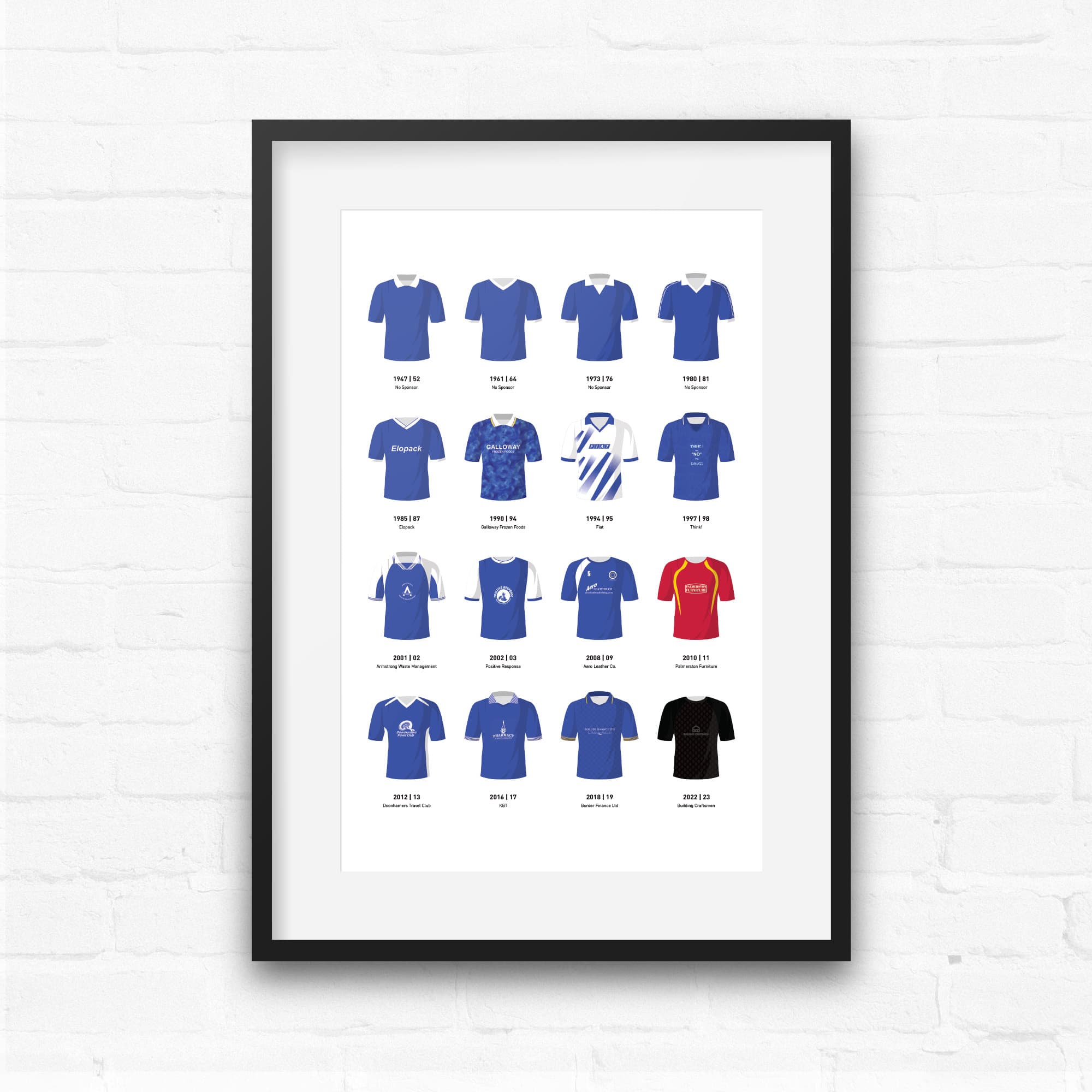 Queen of the South Classic Kits Football Team Print Good Team On Paper