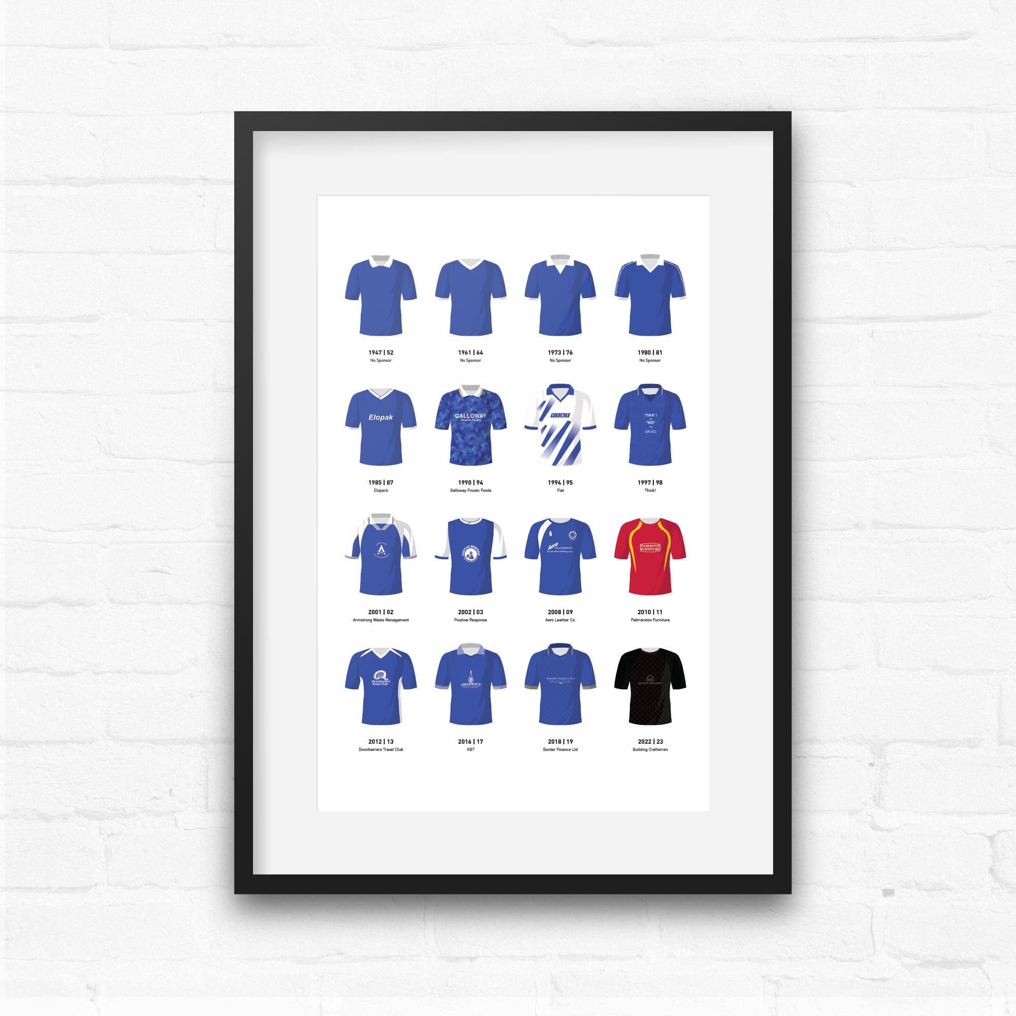 Queen of the South Classic Kits Football Team Print