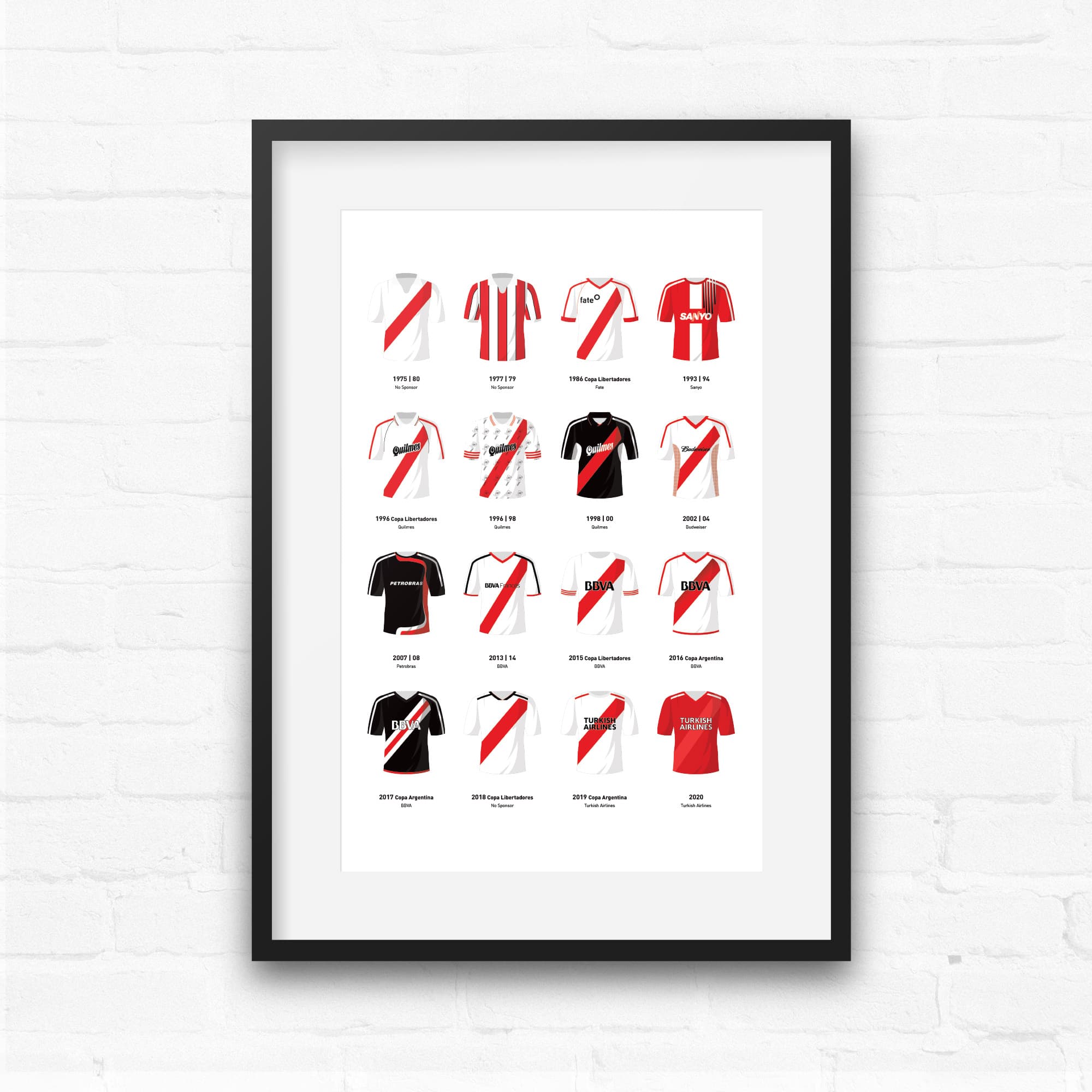 River Plate Classic Kits Football Team Print Good Team On Paper
