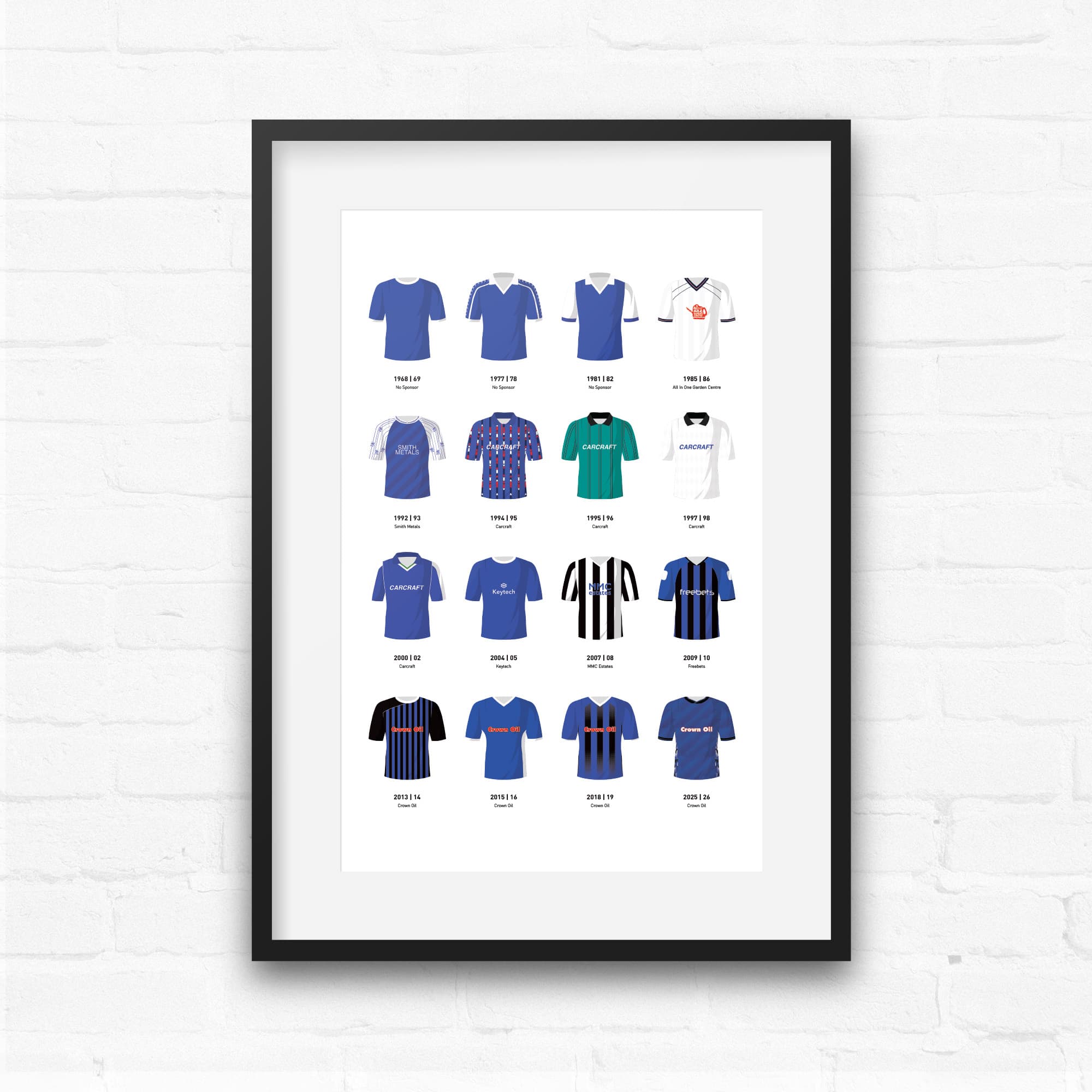 Rochdale Classic Kits Football Team Print