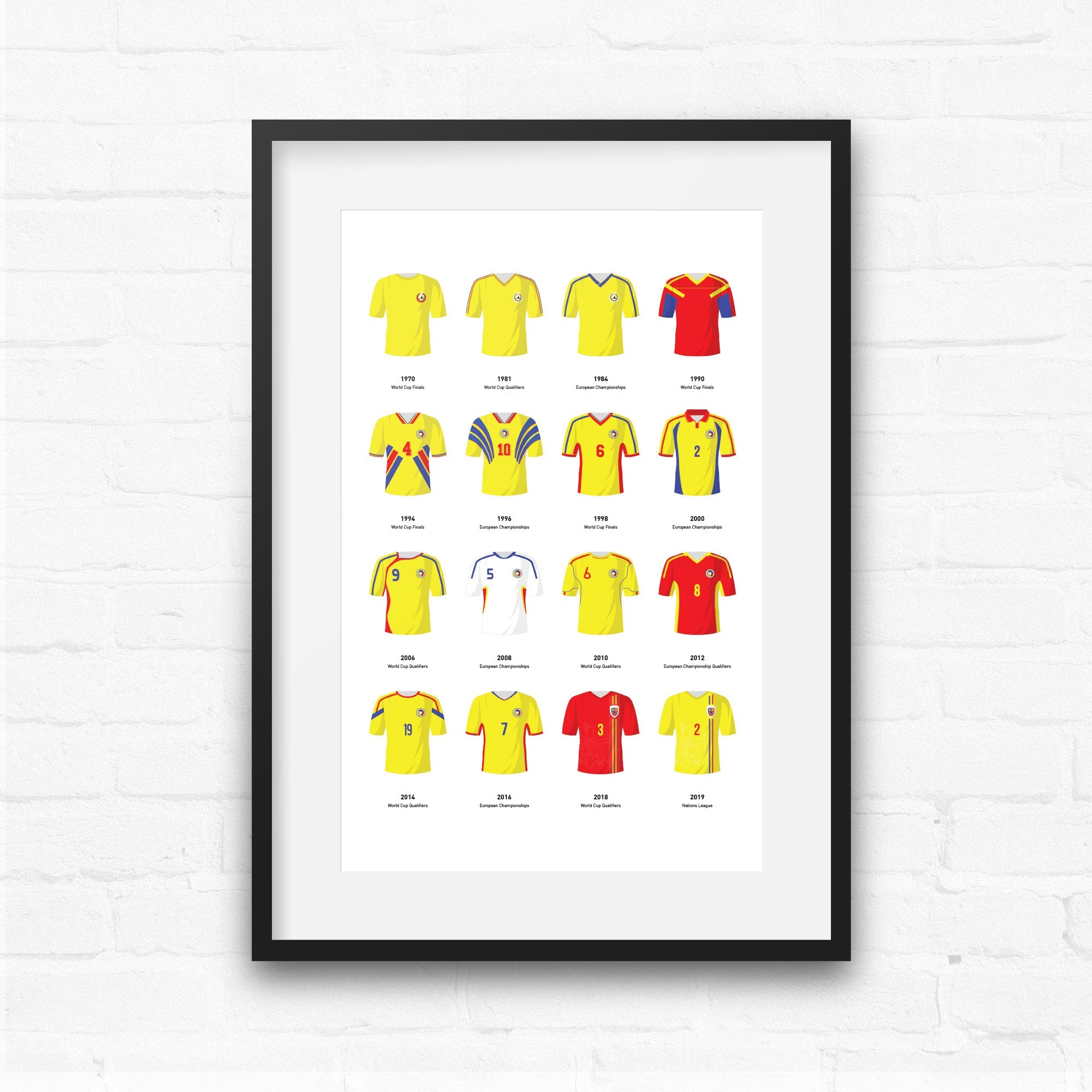 Romania Classic Kits Football Team Print Good Team On Paper