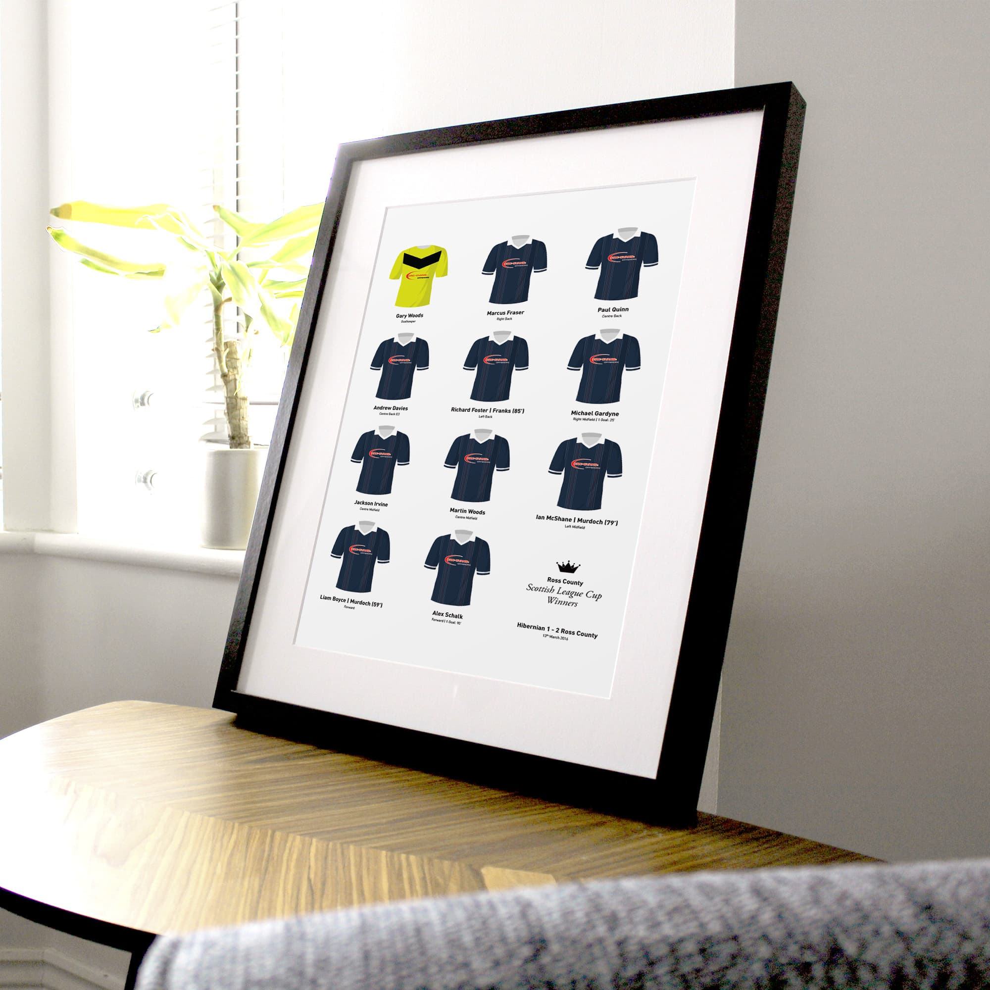 Ross County 2016 Scottish League Cup Winners Football Team Print Good Team On Paper