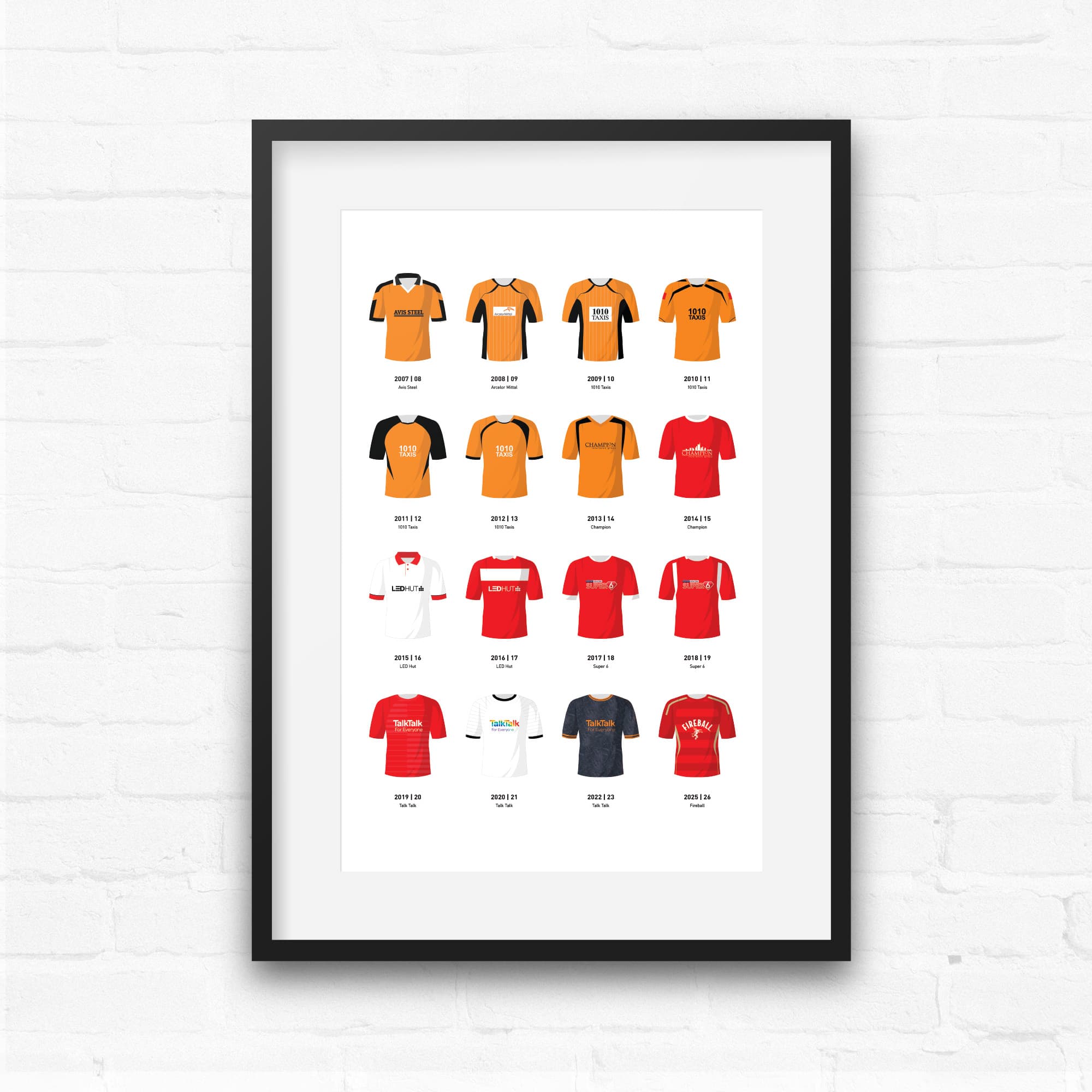 Salford Classic Kits Football Team Print