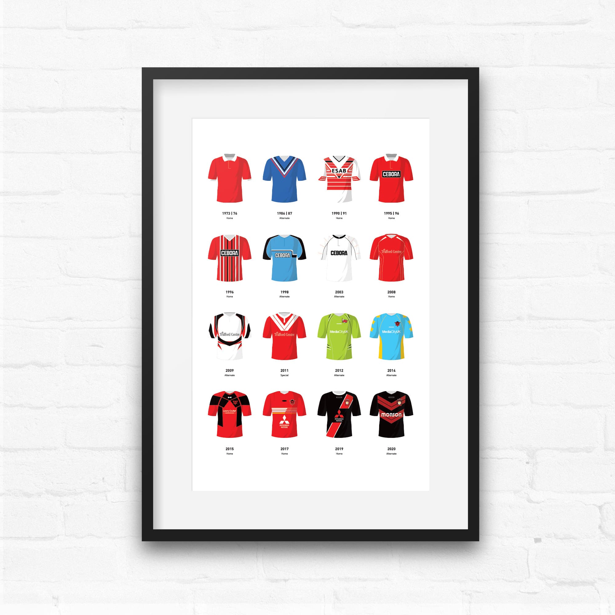 Salford Classic Kits Rugby League Team Print