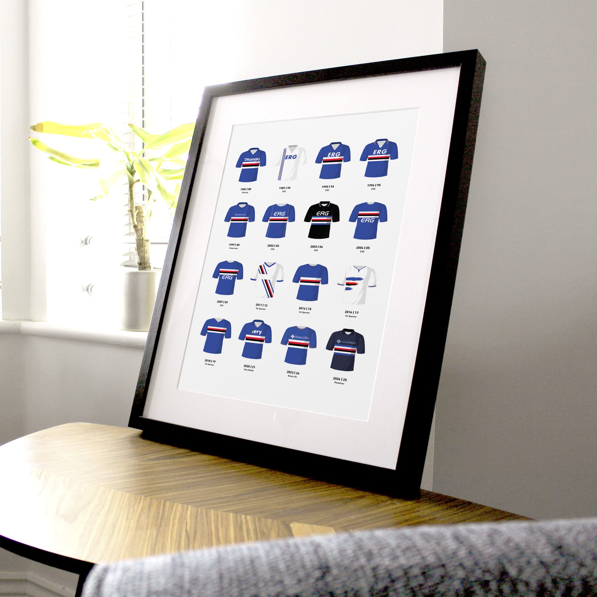 Sampdoria Classic Kits Football Team Print